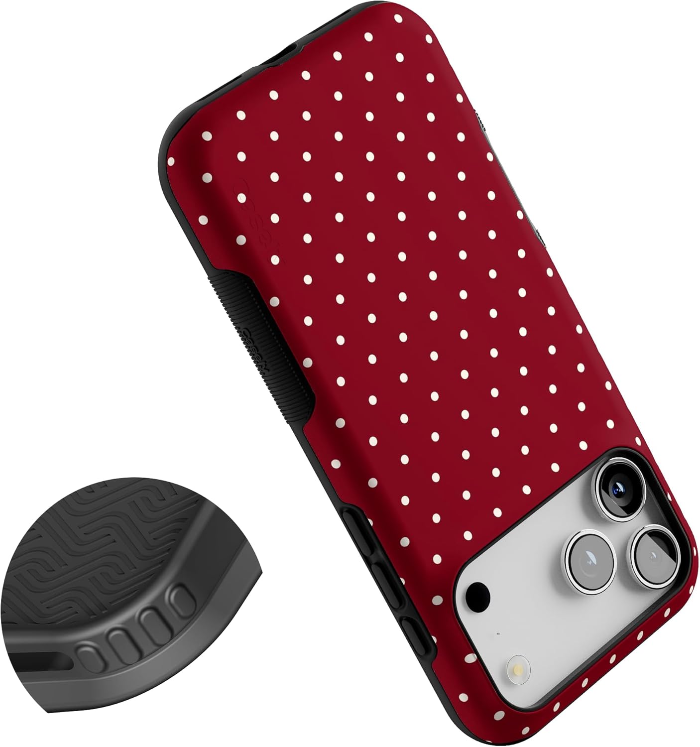 Casely iPhone 17 Pro Max Case | On The Dot | Maroon Polka Dot | Bold Protective Design | MagSafe Compatible Design - Image 4