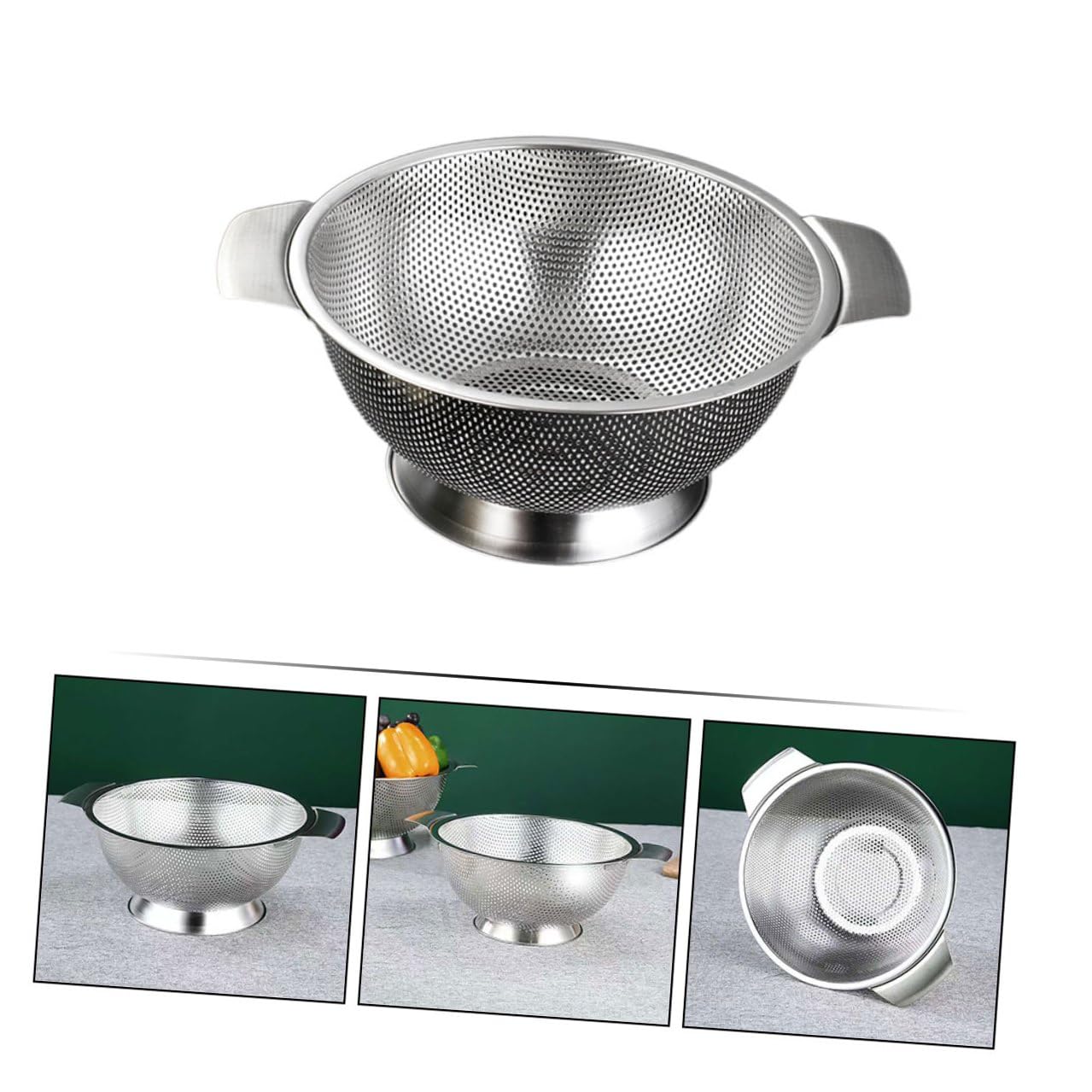DOITOOL Colador de Arroz Resistente y Práctica de Acero Inoxidable Malla Fina para Limpiar y Escurrir Arroz y Frutas Cesta de Drenaje Cocina