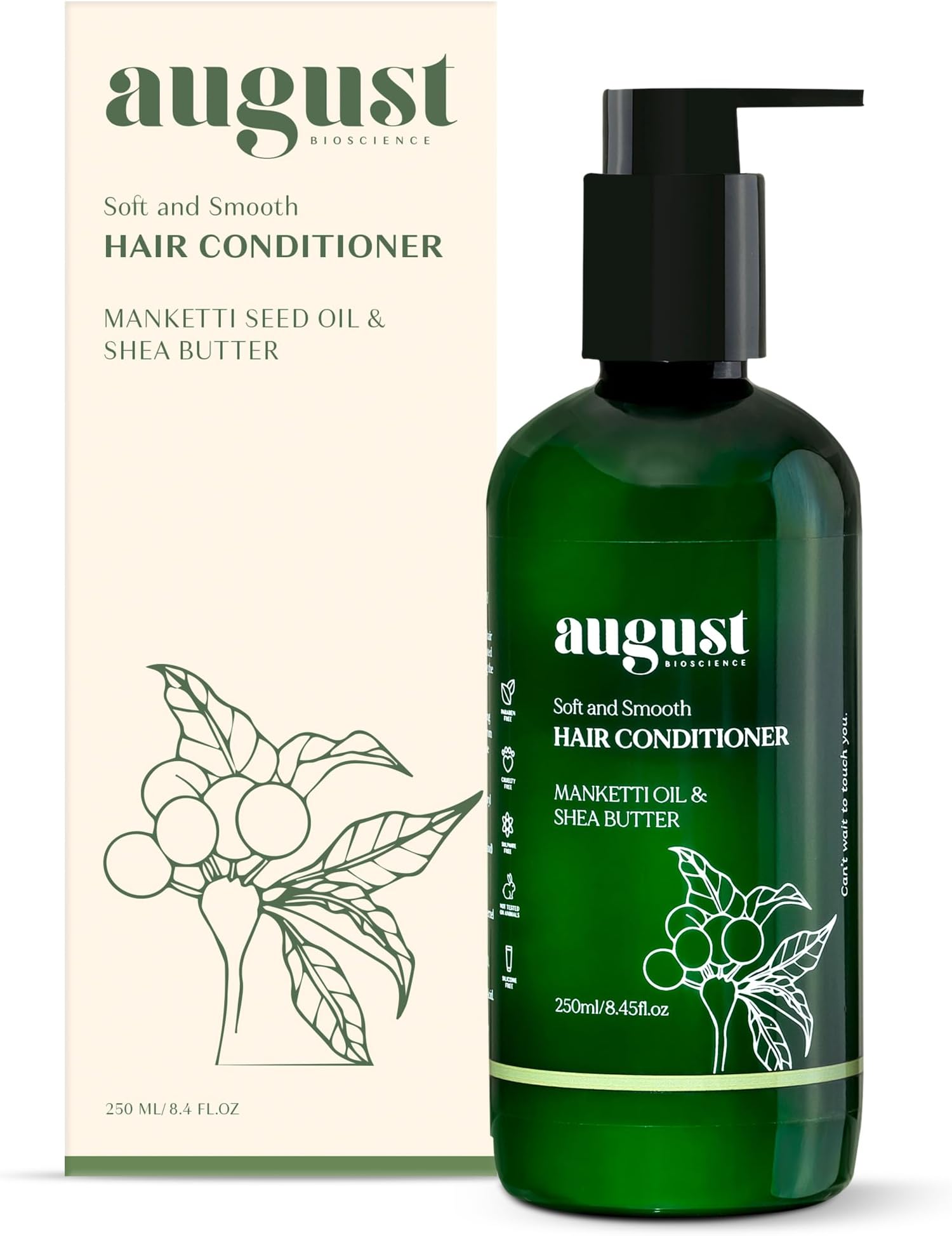 Hair Conditioner For Soft & Smooth Hair | Hair Conditioner with Manketti Seed Oil & Shea Butter | Nourish & Strengthen Hair | Hair Conditioner for Women and Men | No Parabens, No Sil