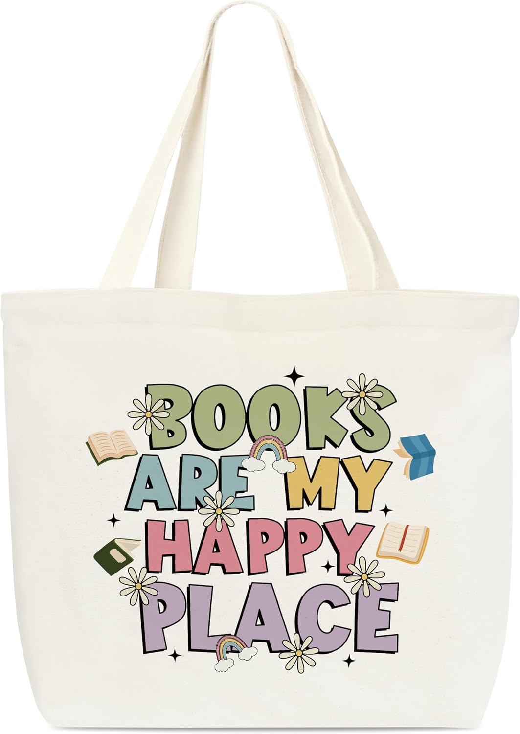 Canvas Tote Bag, Library Shoulder Bag For Reader Bookish Women Friend Bookworm