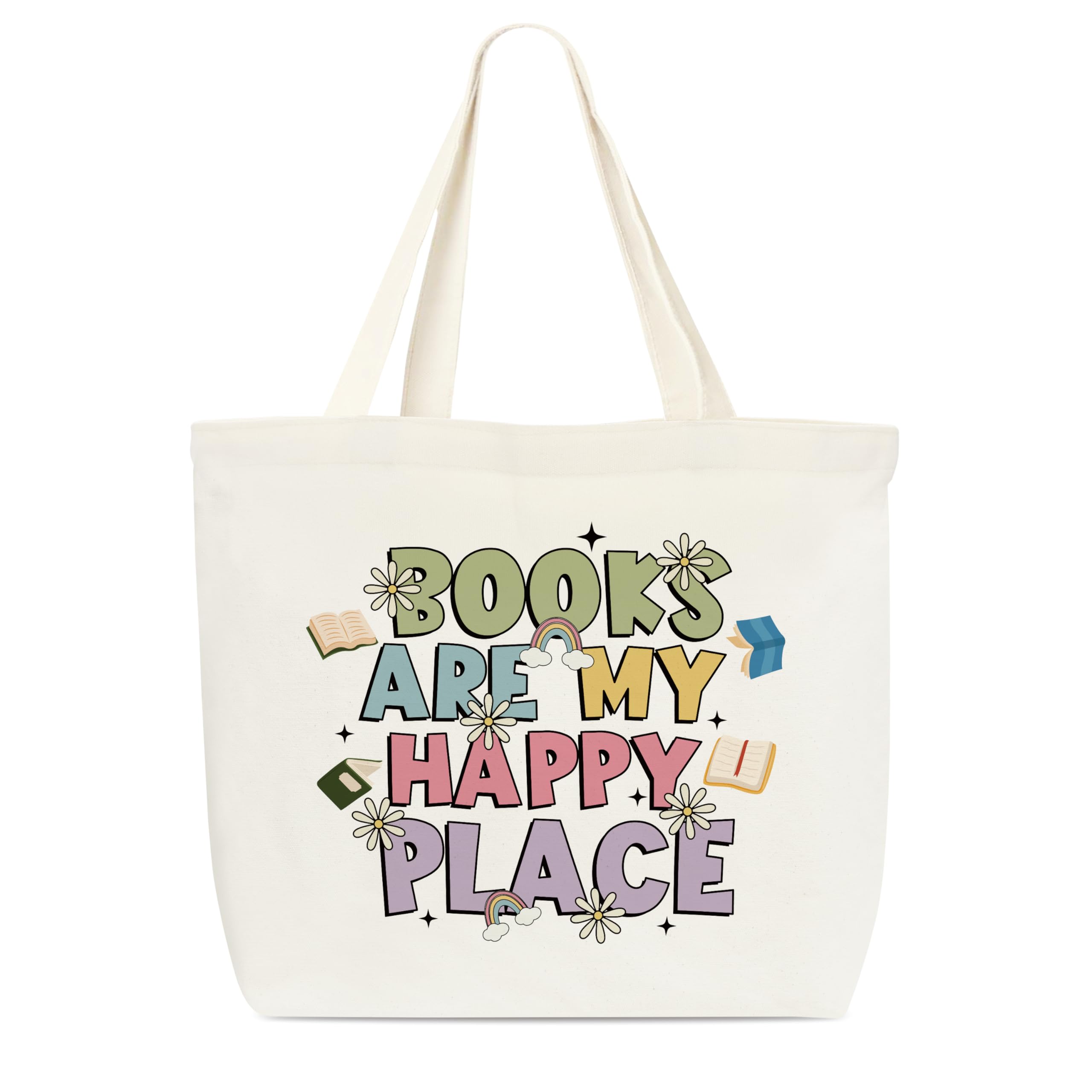 Canvas Tote Bag, Library Shoulder Bag For Reader Bookish Women Friend Bookworm