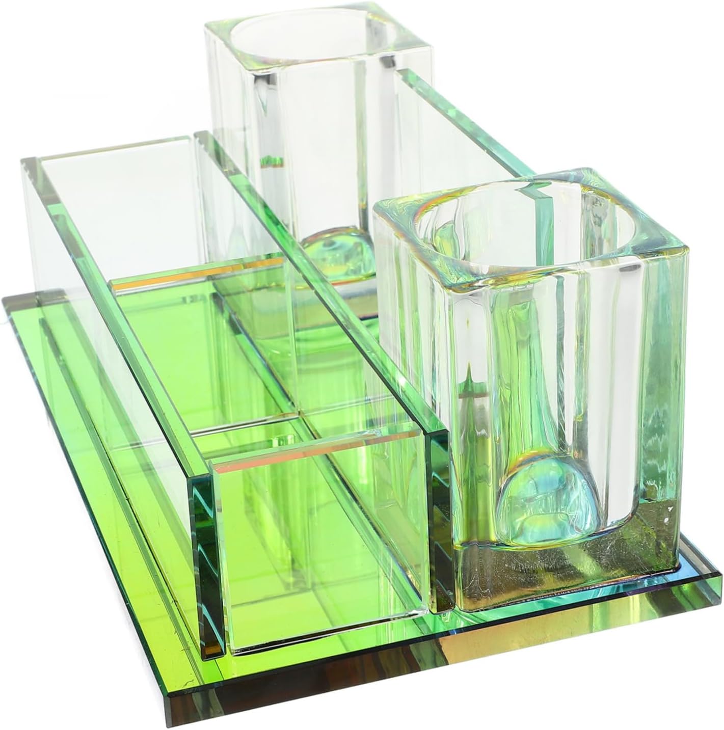 Microphone Holder Dual Slots Crystal Desktop Mic Stand for Cordless Mics Compact and Lightweight Design for Ktv and Home Use Stable Performance