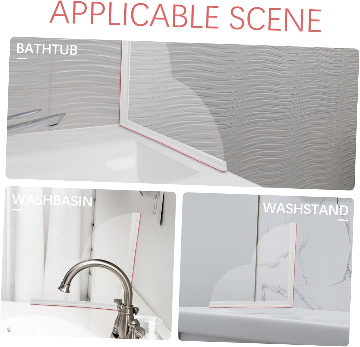 POPETPOP 2Pcs Bathtub Splash Guards Corner Splash Shield for Bathtubs Washbasins Easy Installation Practical Splash Protection for Home Bathroom Use