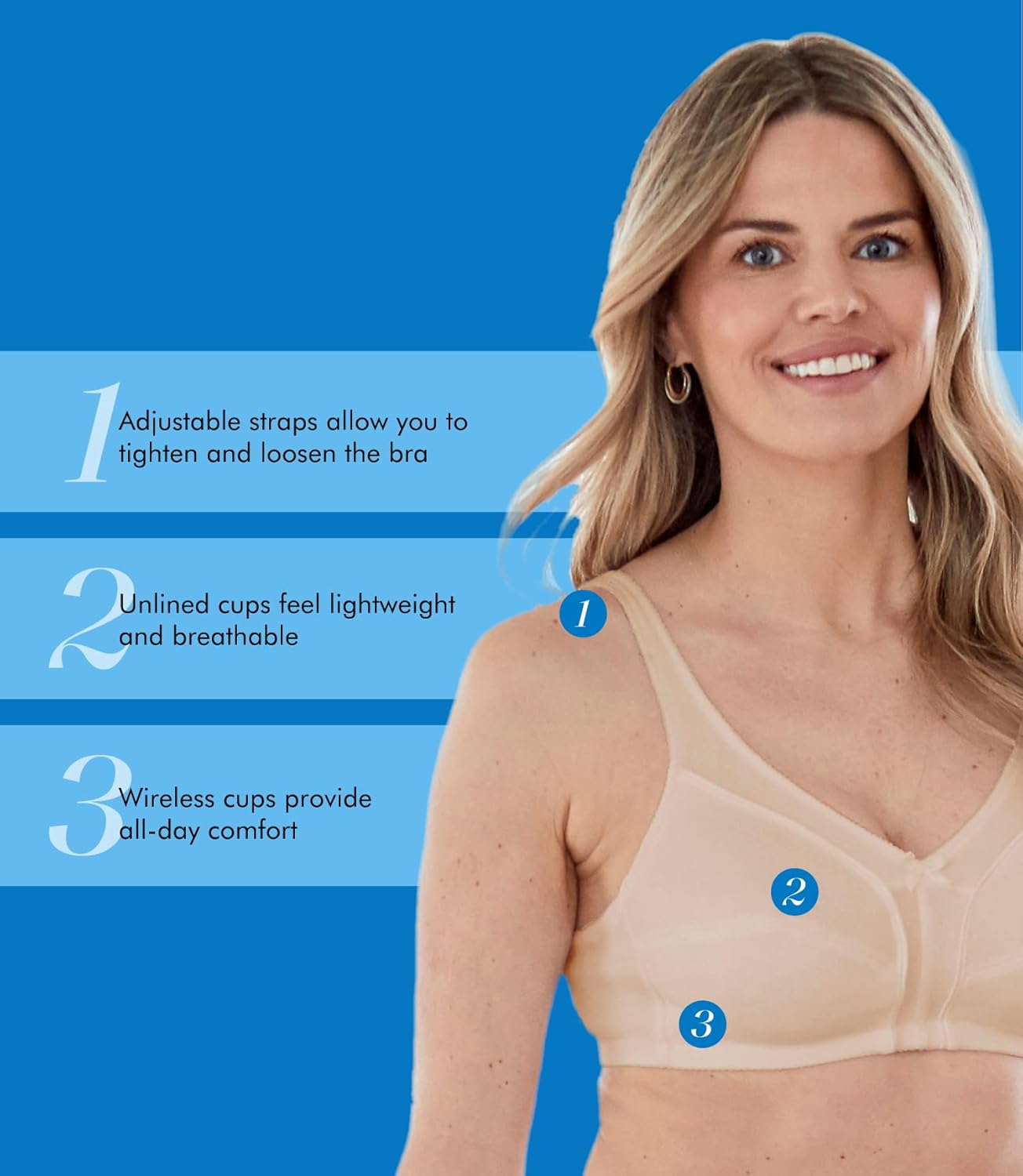 Bestform Womens 5006825 Comfortable Wireless Cotton Bra with Unlined Seamed Cups - Image 6