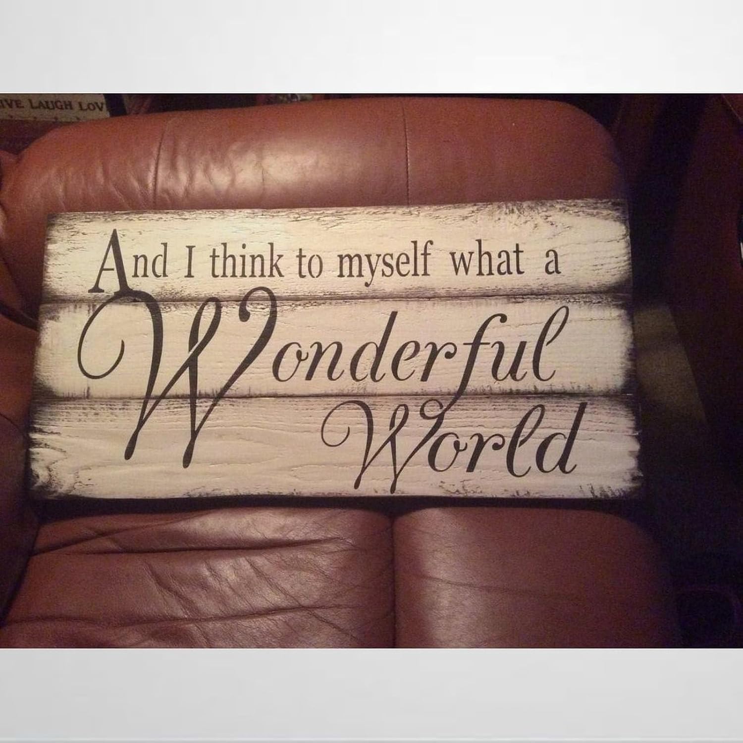 Rustic Wooden Signs and I Think to Myself What A Wonderful World Sign Wall Art Decor Kitchen Cafe Pub Decor Gift 8x12 INCH