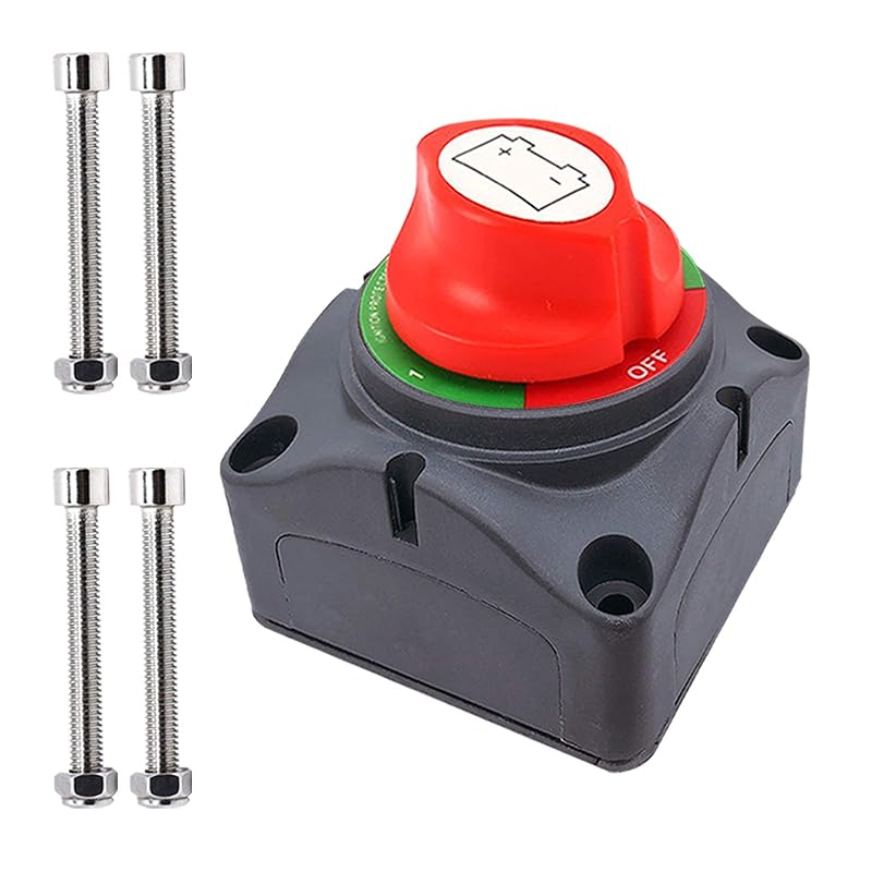 Chave Seccionadora de Bateria Ampper 1-2-Both-Off 12–48 V para Carro, RV, Caminhão e Embarcação – 1 unidade