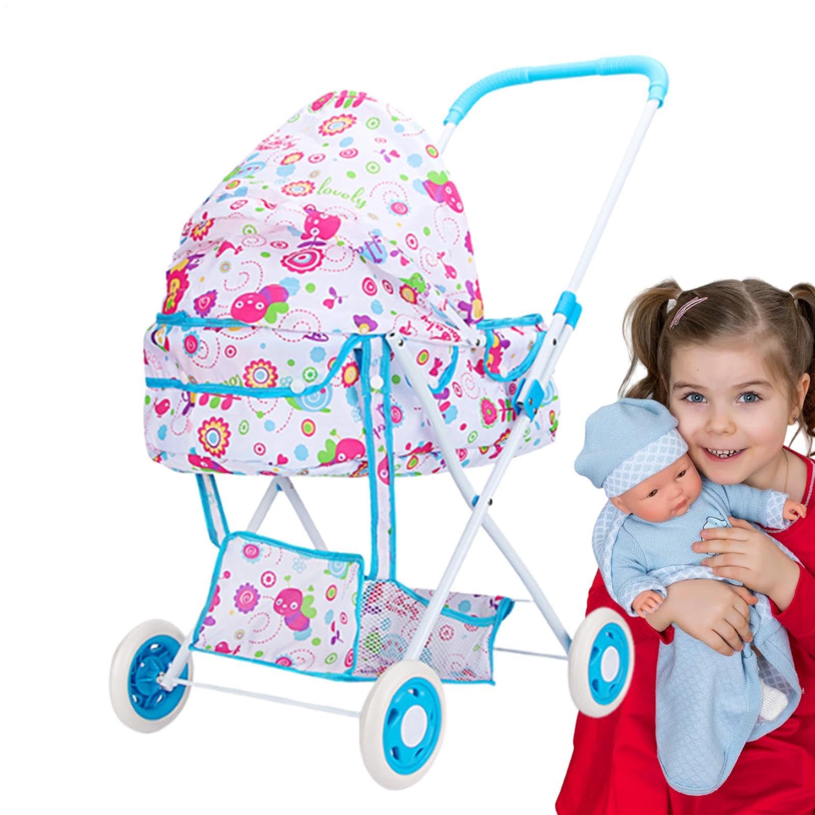 Passeggino Bambole Di Finzione Realistico Spazioso E Resistente | Carrozzina Bambole Passeggino Giocattolo Per Asilo Festa Dei Bambini Ringraziamento E Pasqua