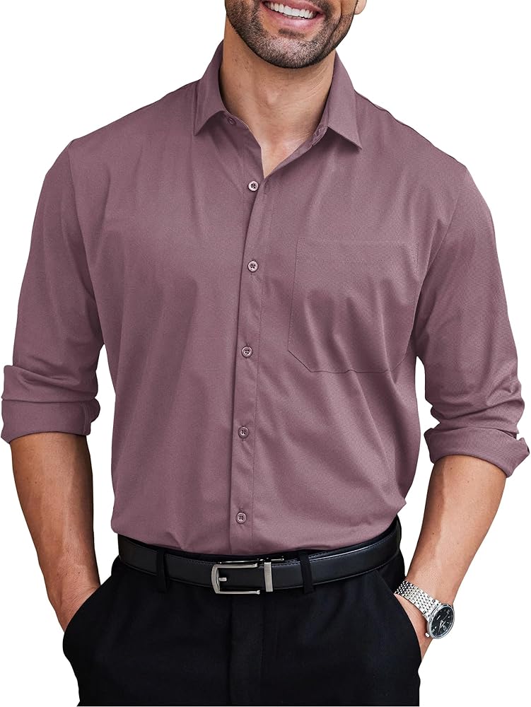 Amazon.com: COOFANDY Button Up Shirts Long Sleeve Dress Shirts for