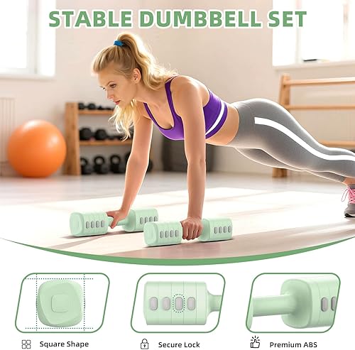 Miniatura 4 de Juego de mancuernas ajustables, total de 13.2 libras con cada 5 niveles de 2.2 libras, 3.3 libras, 4.4 libras, 5.5 libras y 6.6 libras, pesas de