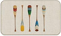 Vista 1 de Voatok Tapete decorativo rústico con diseño de paleta de lancha de lago, de bienvenida familiar, retro, de grano de madera, 17 x 30 pulgadas
