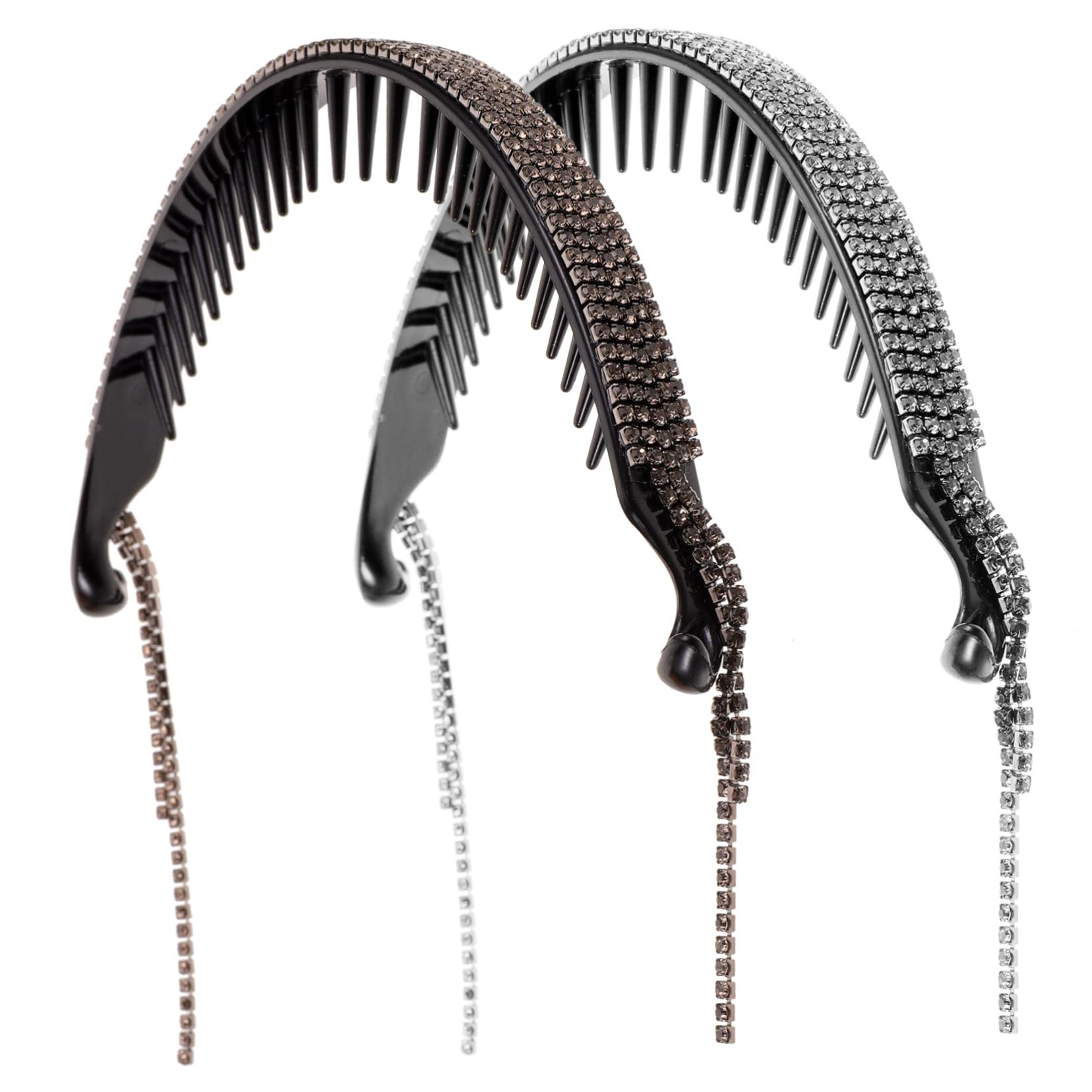 MAGICLULU 10 Piezas botón de pelo hair clips horquillas moño pinzas para el cabello de diamantes de imitación clip de pan tiara pasadores de diamantes de imitación titular del cabello Flash