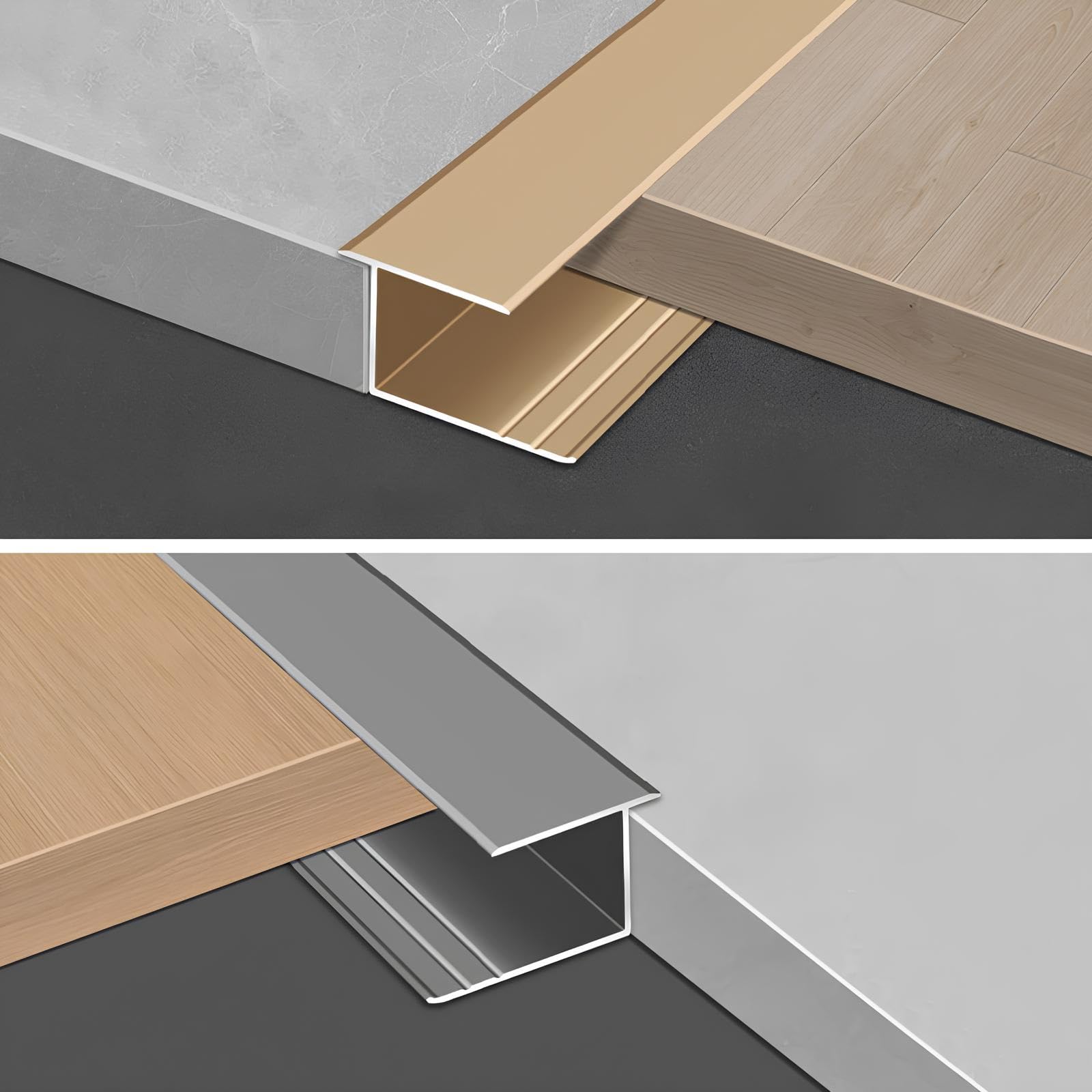 Profilo Terminale Per Pavimento Striscia Di Transizione In Alluminio | Striscia di Rivestimento del Bordo del Copertura di 12/15/18mm Pavimenti(Rose gold,12mmx140cm)
