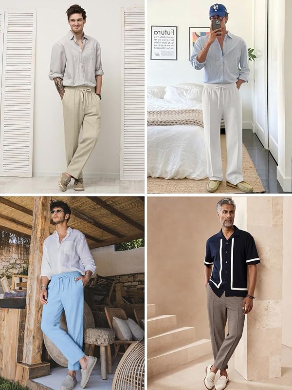 Makkrom Mens Casual Pants Lightweight Summer Beach Dress Pants Navy by Makkrom - Used condition - Image 6