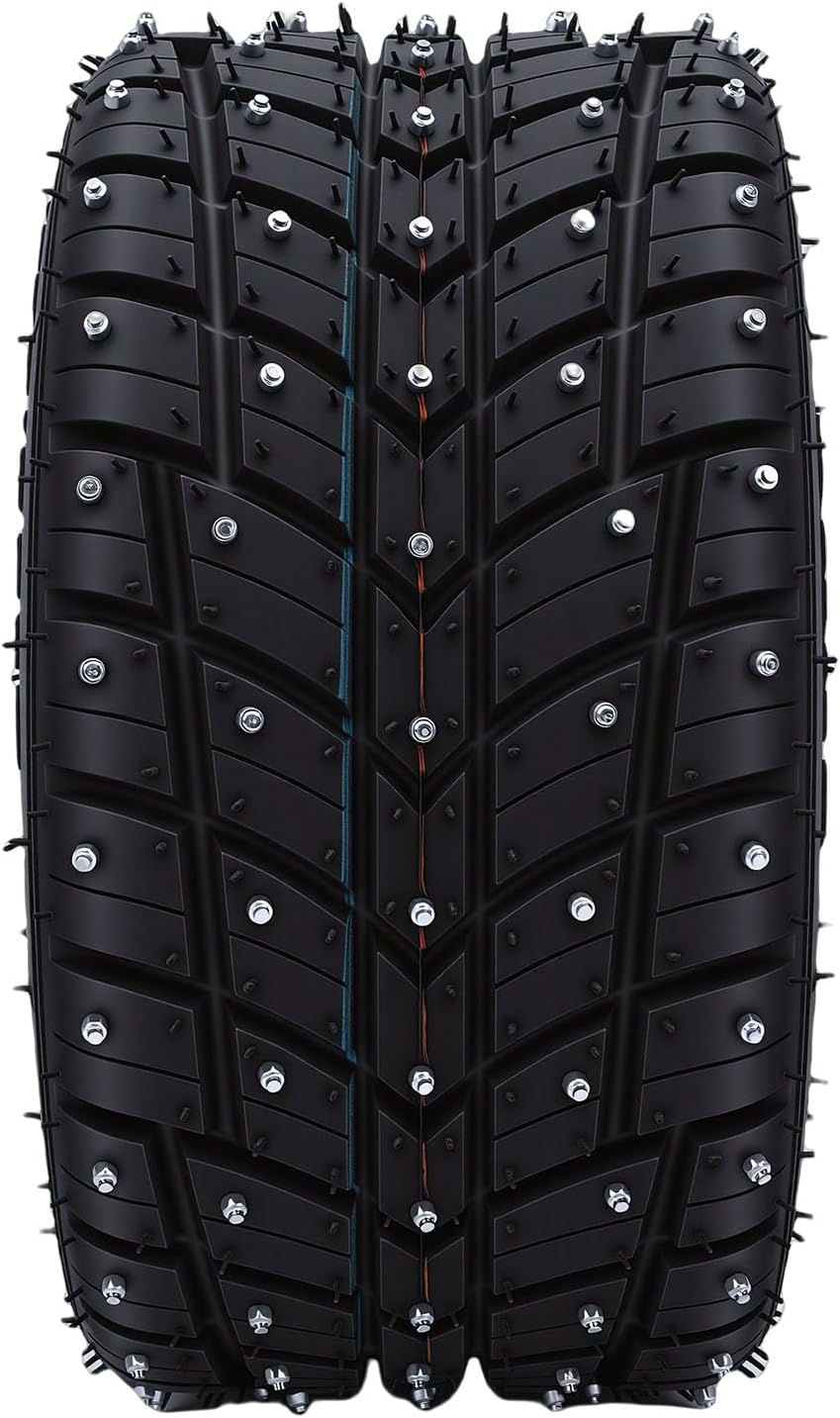 Luocute Go Kart Tubeless Tire, 10x4.50 5-Non Slip Front Wheel Tire with Anti Skid Spikes for Snow Off Road Drift Trikes Go Karts