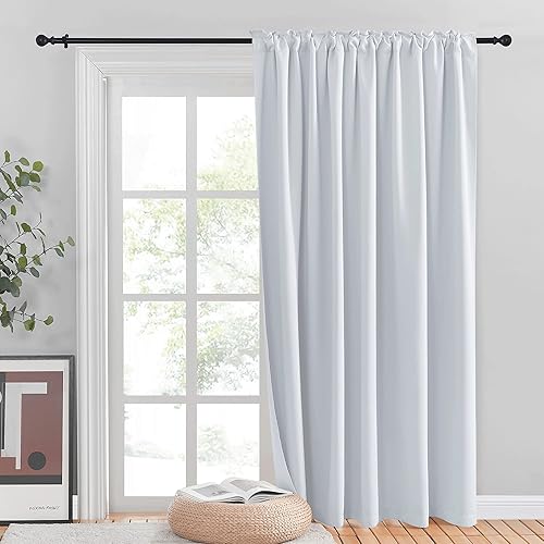 Miniatura 2 de Nicetown - Cortinas opacas para cubrir puertas, Poliéster & Mezcla de poliéster, Gris blanco (Greyish White)