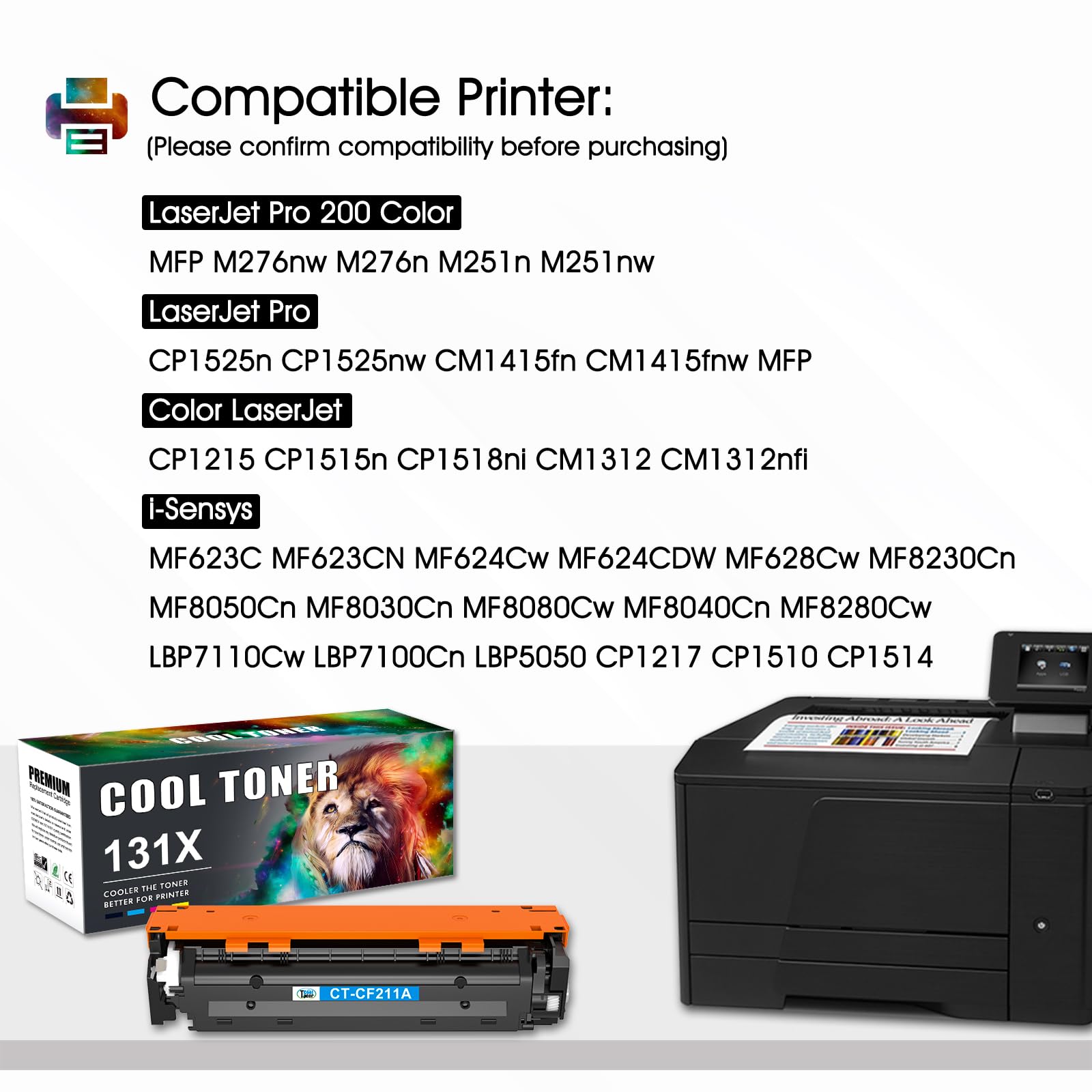 4er 131A 131X Kompatibel für HP LaserJet Pro 200 Color MFP M276nw Toner | M276n M251n M251nw M276 CP1515N CP1215 CP1525N Druckertinte CF210X CF210A CF211A CF212A CF213A Schwarz Cyan Gelb Magenta