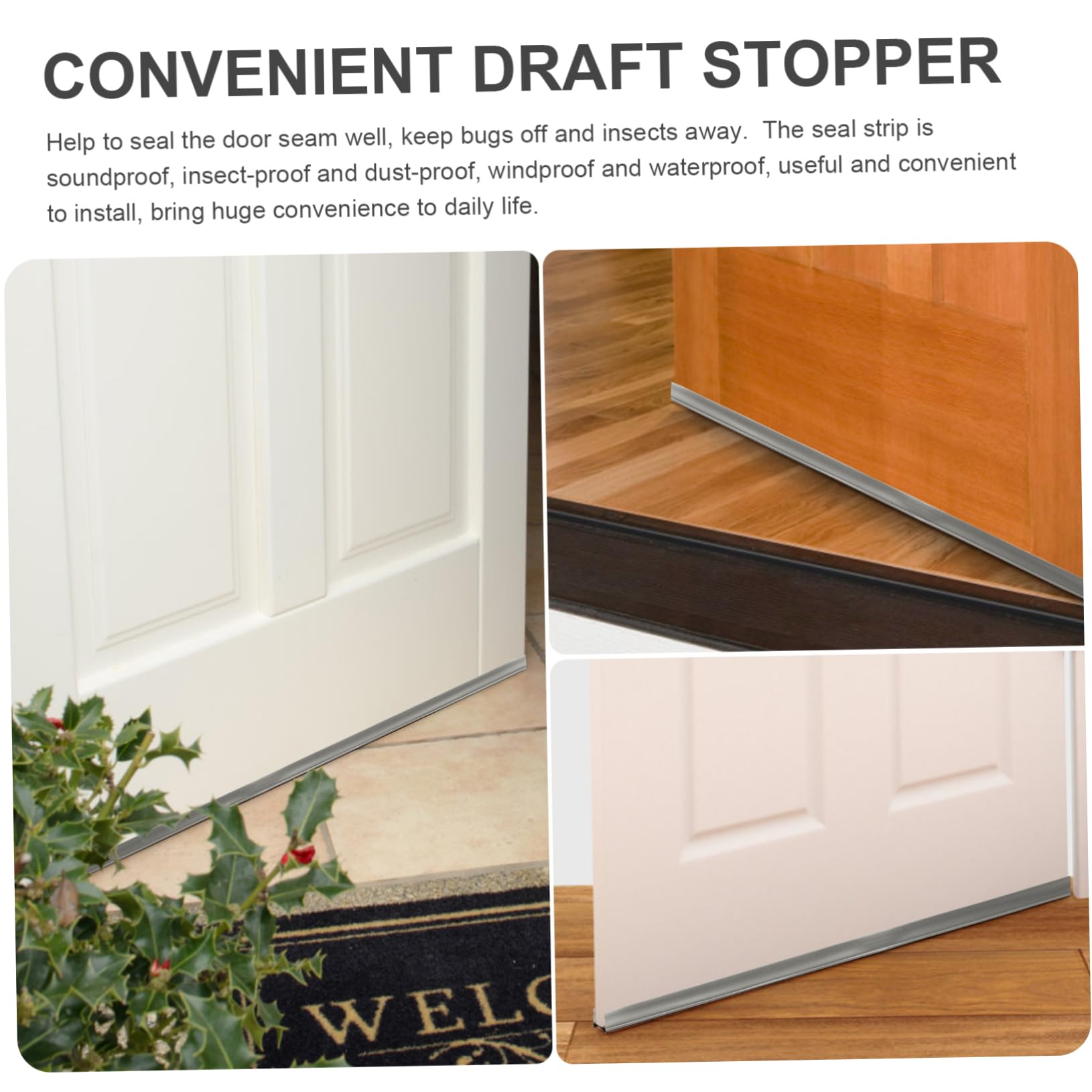 Alipis Door Air Stopper Soundproofing Strip Windproof Sealing Strip for Garage Door