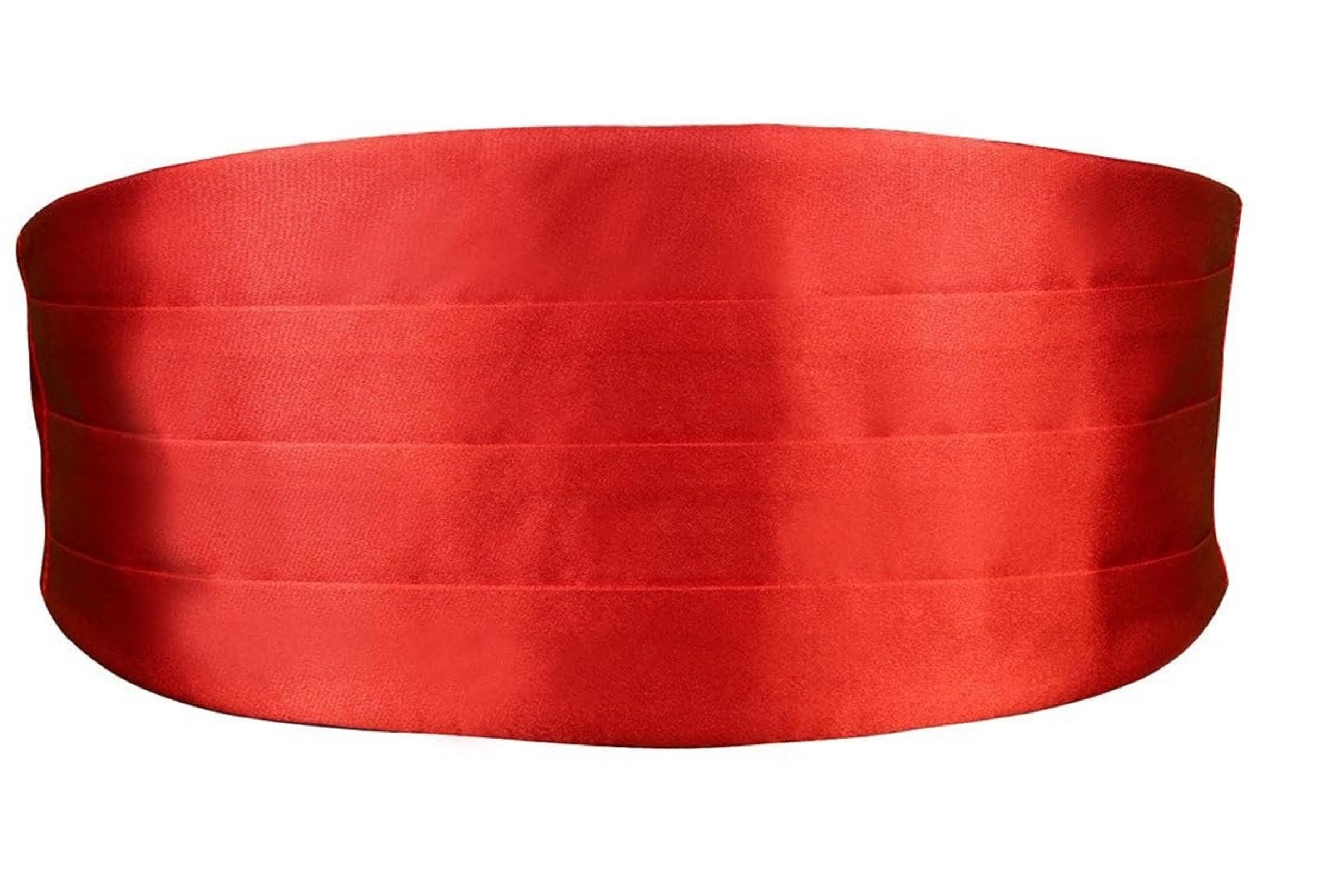 Red Silk Cummerbund for Men – Classic Pleated Formal Waistband for Tuxedo, Wedding & Black Tie Events