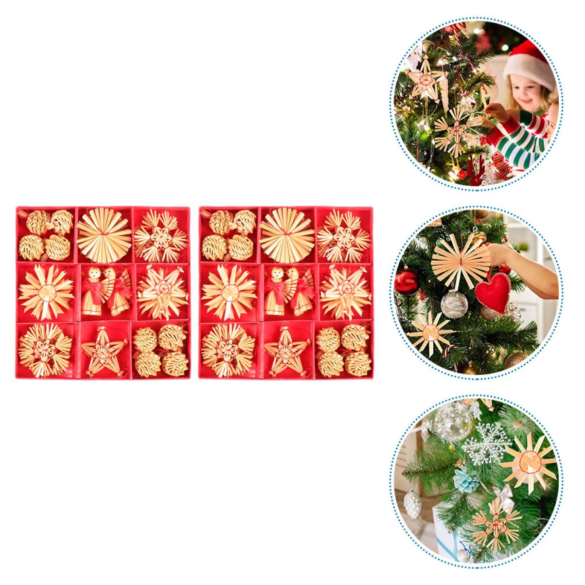 PRETYZOOM 2 Sätze -anhänger Weihnachtsdekorationen Weihnachtskugeln Als Ornamente Handgefertigte Weihnachtsdekoration Weihnachtsanhänger Aus Partyzubehör 2 Boxen * 2