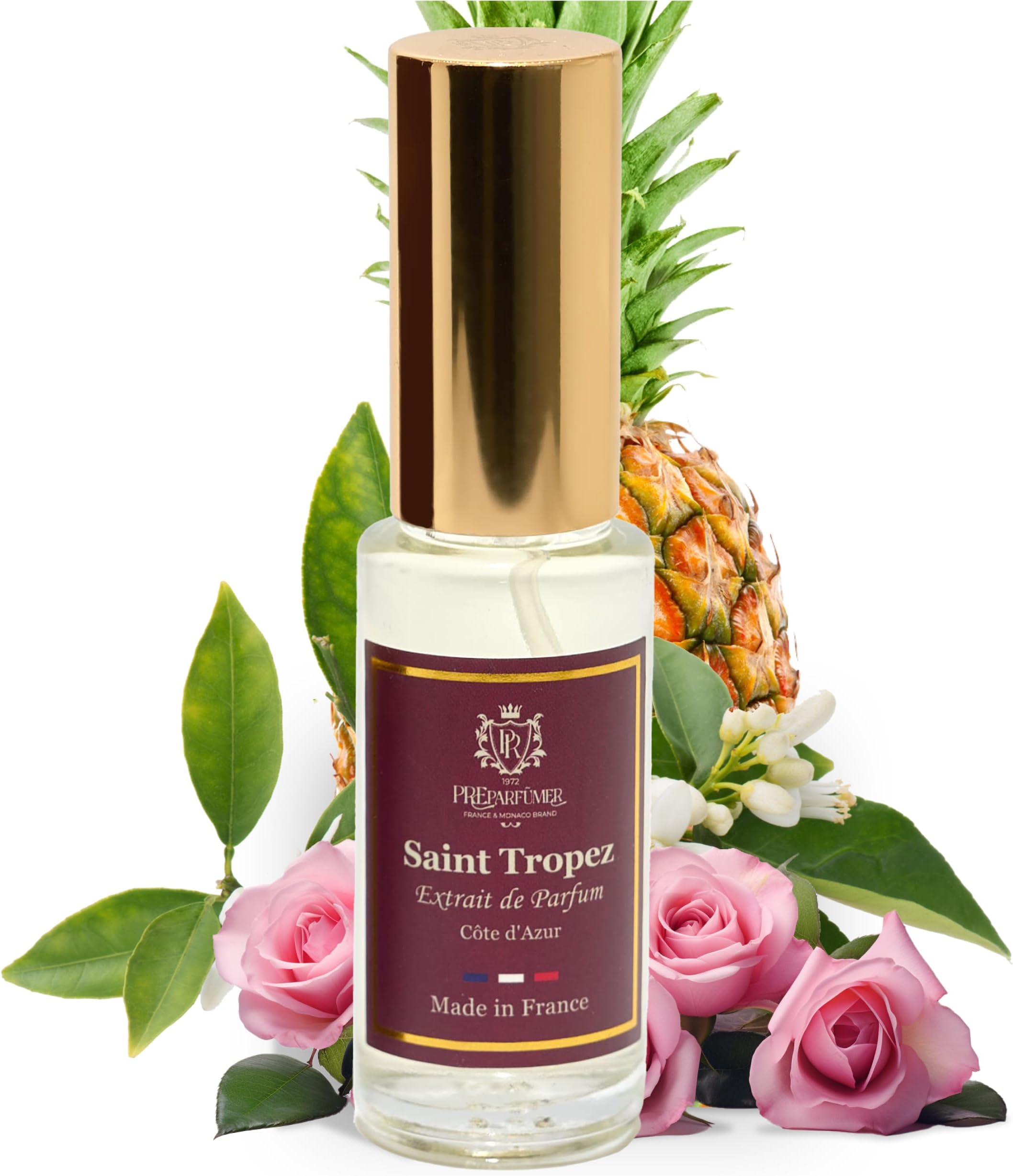 Fragrance From France Extrait de Parfum SaintTropez for Women- Woody, Floral and Fruity - Long Lasting Luxury Perfume, 15 ml
