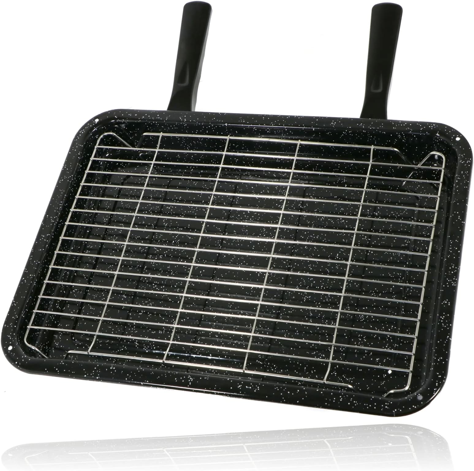 Large Non-Stick Grill Pan with Rack + 2 Detachable Handles (420mm x 300mm)