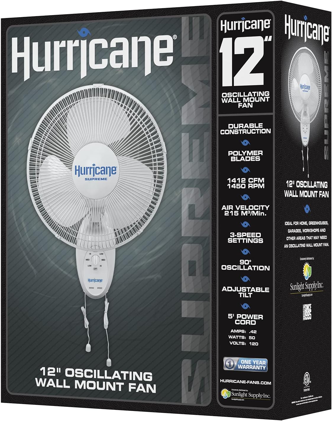 Oscillating Wall Mount Fan 