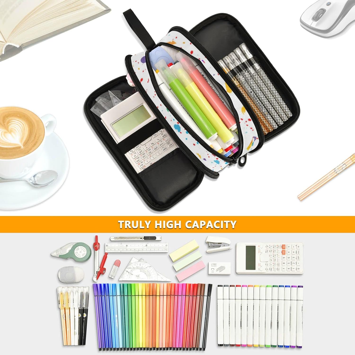 Baseball Large Capacity Pencil Case Pencil Pouch Pen Box | 3 Compartment Large Storage Pencil Bag for Adults School Office Teen Girl Boy Men Women