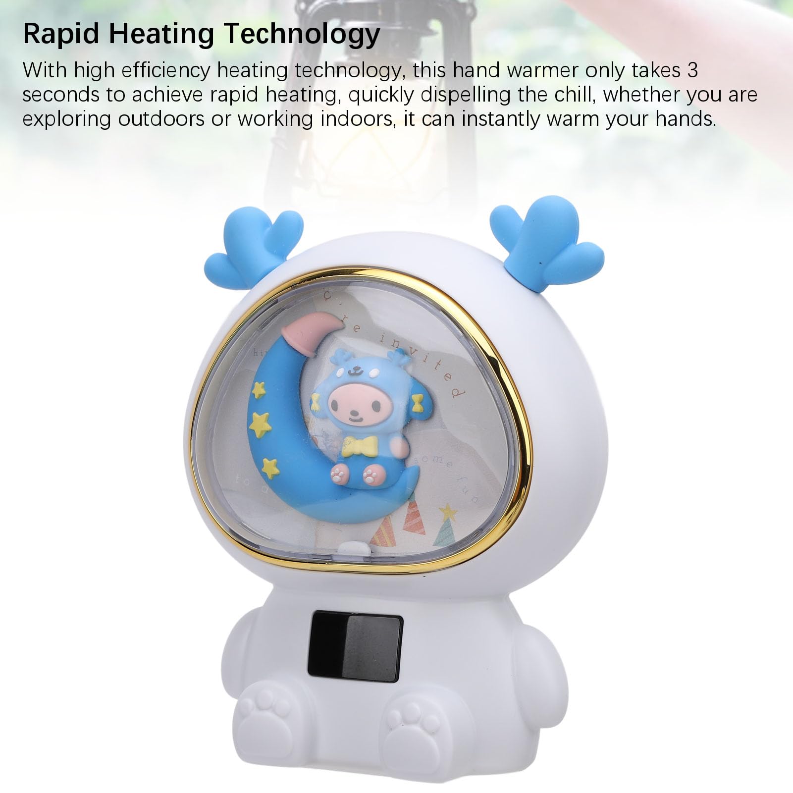 2 in 1 Cartoon USB Hand Warmer Rechargeable Fast Heating 3 Modes Rechargeable Hand Heater for Camping Outdoor (Type 3)