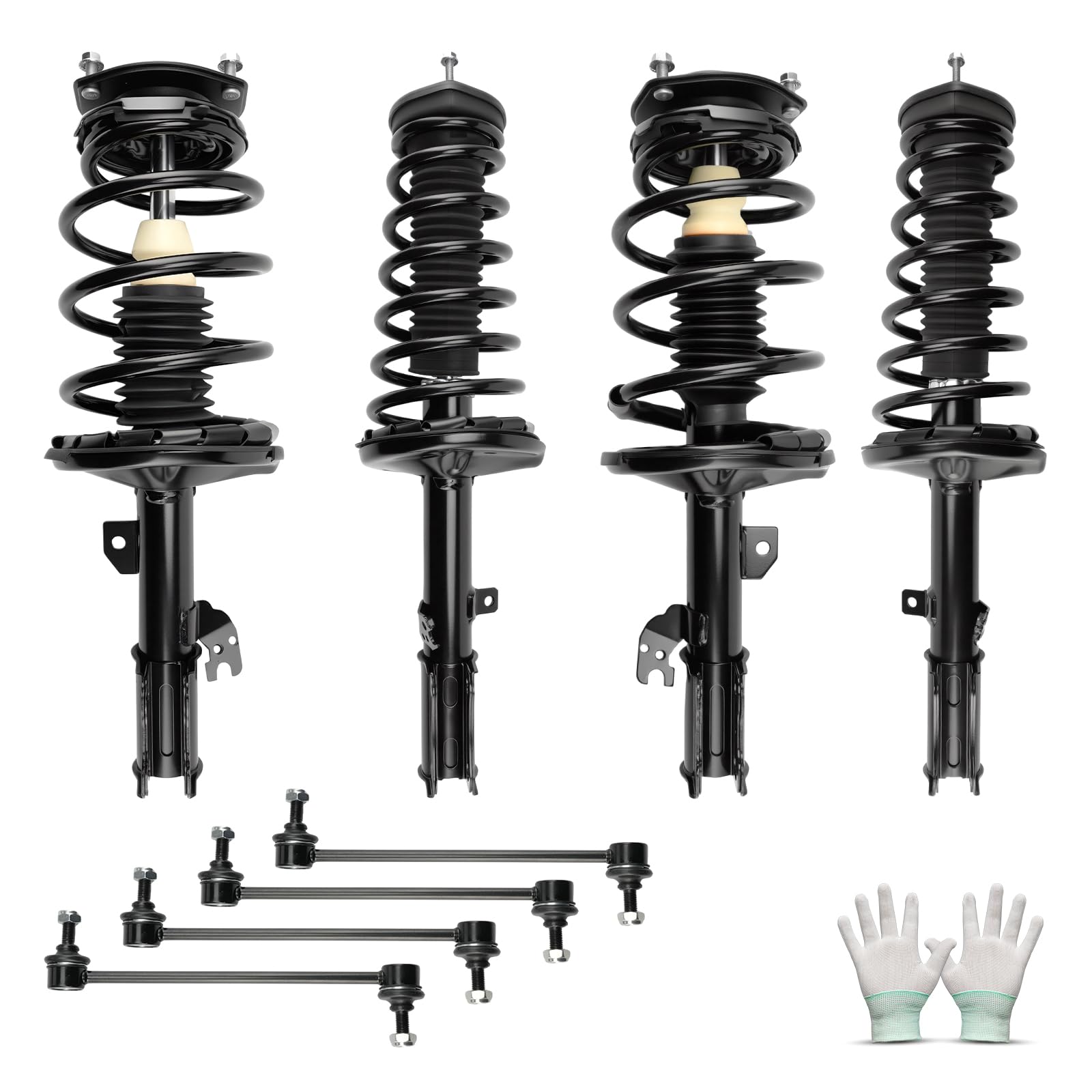 PHILTOP Front/Rear Strut Shock Absorber w/Coil Spring for Camry,ES300 8pcs