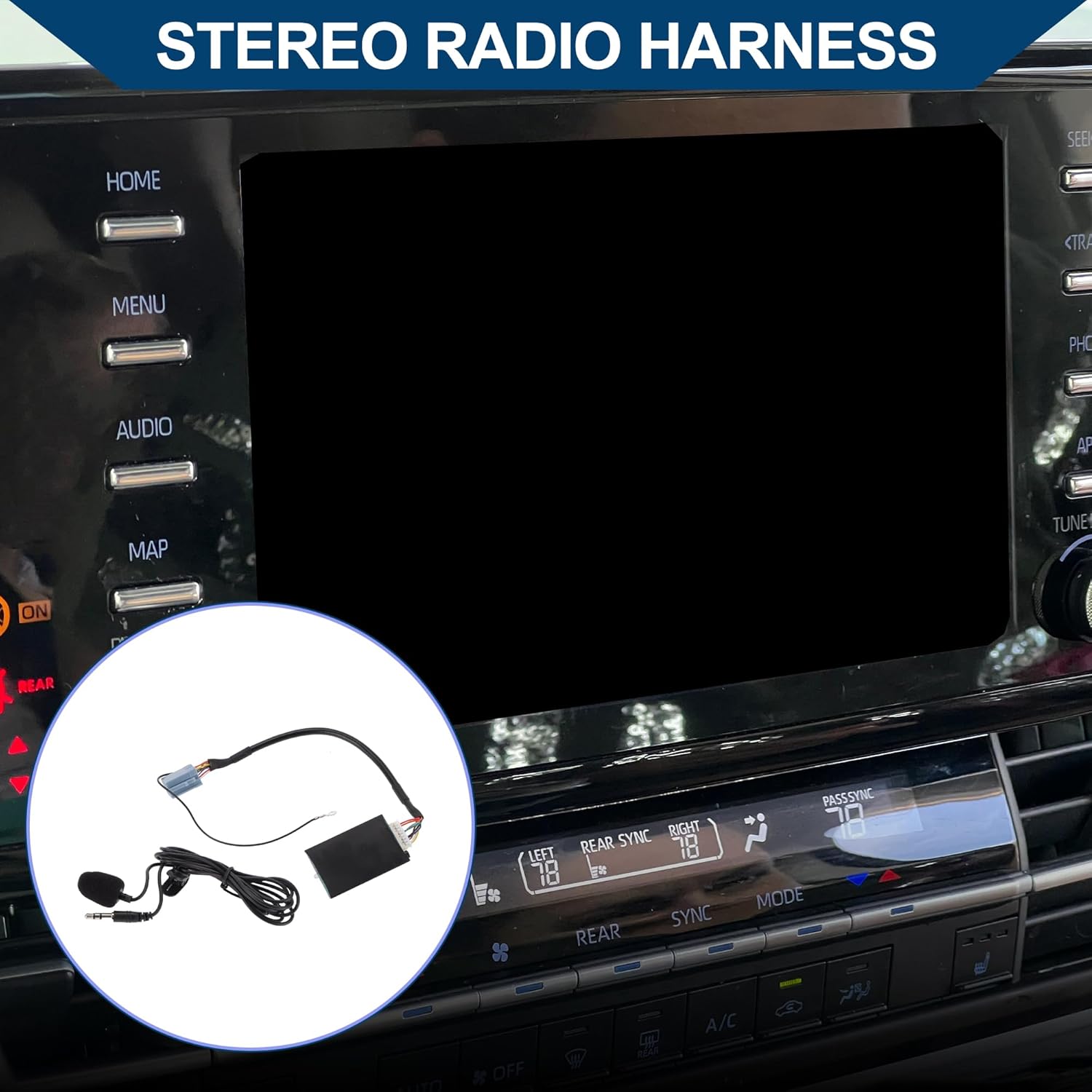 Stereo Radio Harness with Microphone Handsfree for Audi for Volkswagen for RCD-210/310 CD Bluetooth AUX Adapter Music Cable Convenient 21cm 1Set Black