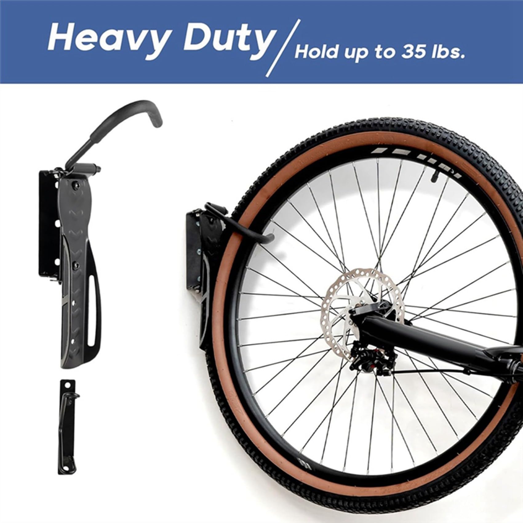 Pack de 6 soportes giratorios para bicicletas de garaje, montaje en pared, colgadores de bicicletas para garaje, soporte para bicicletas, soporte vertical para bicicletas