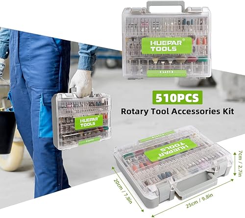 Miniatura 8 de Huepar Tools Mini herramienta giratoria inalámbrica de 4 V, kit de herramientas rotativas eléctricas de 5 velocidades 25000 RPM con 36 accesorios,