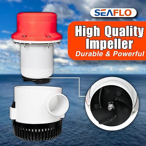 Miniatura 12 de SEAFLO Bomba de sentina Serie 01 500 GPH – Salida de 12 V, 3/4 pulgadas, bomba sumergible marina con protección antibloqueo de aire, certificado CE