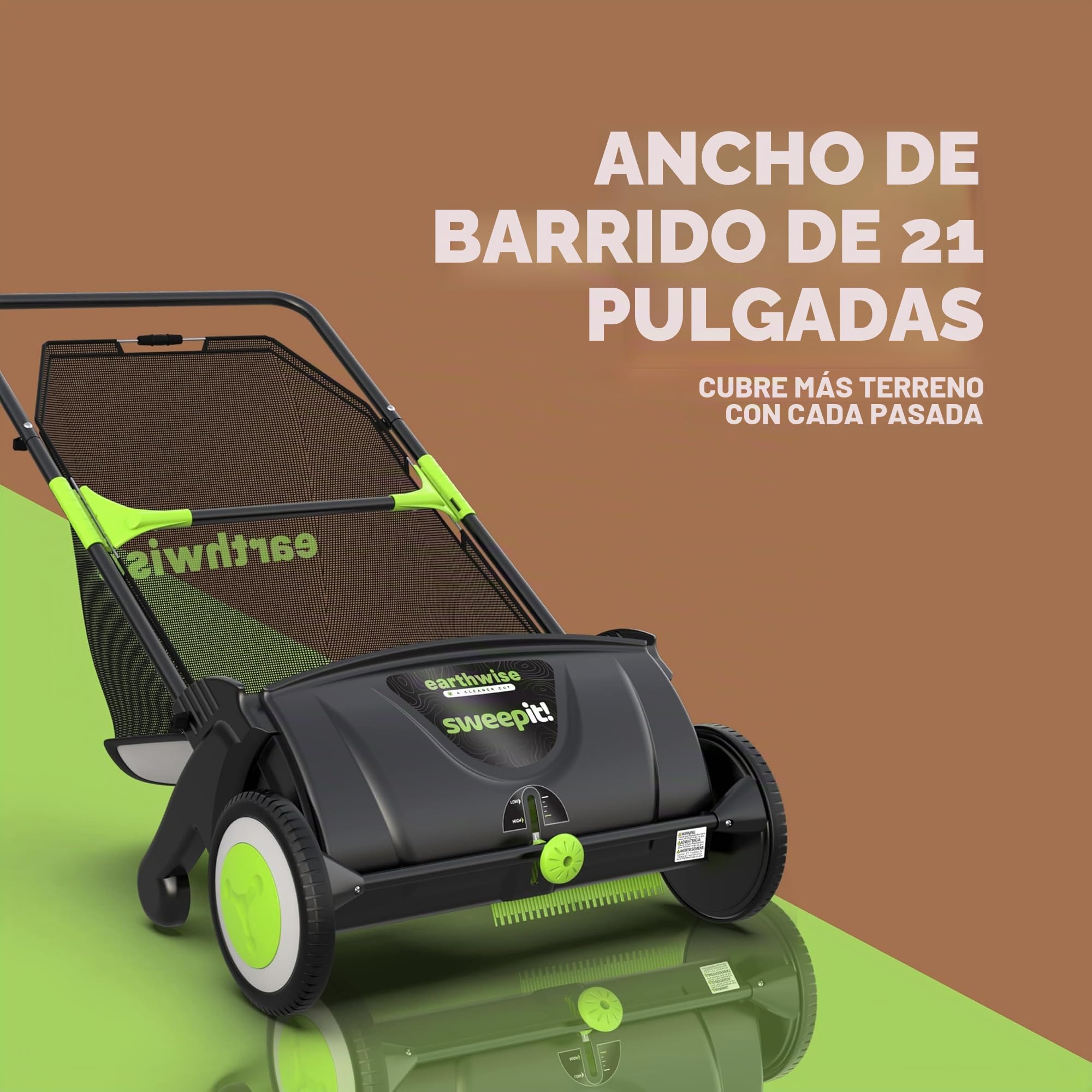 Earthwise LSW70021 - Barredora de césped, 53,3 cm de Ancho, Color Negro