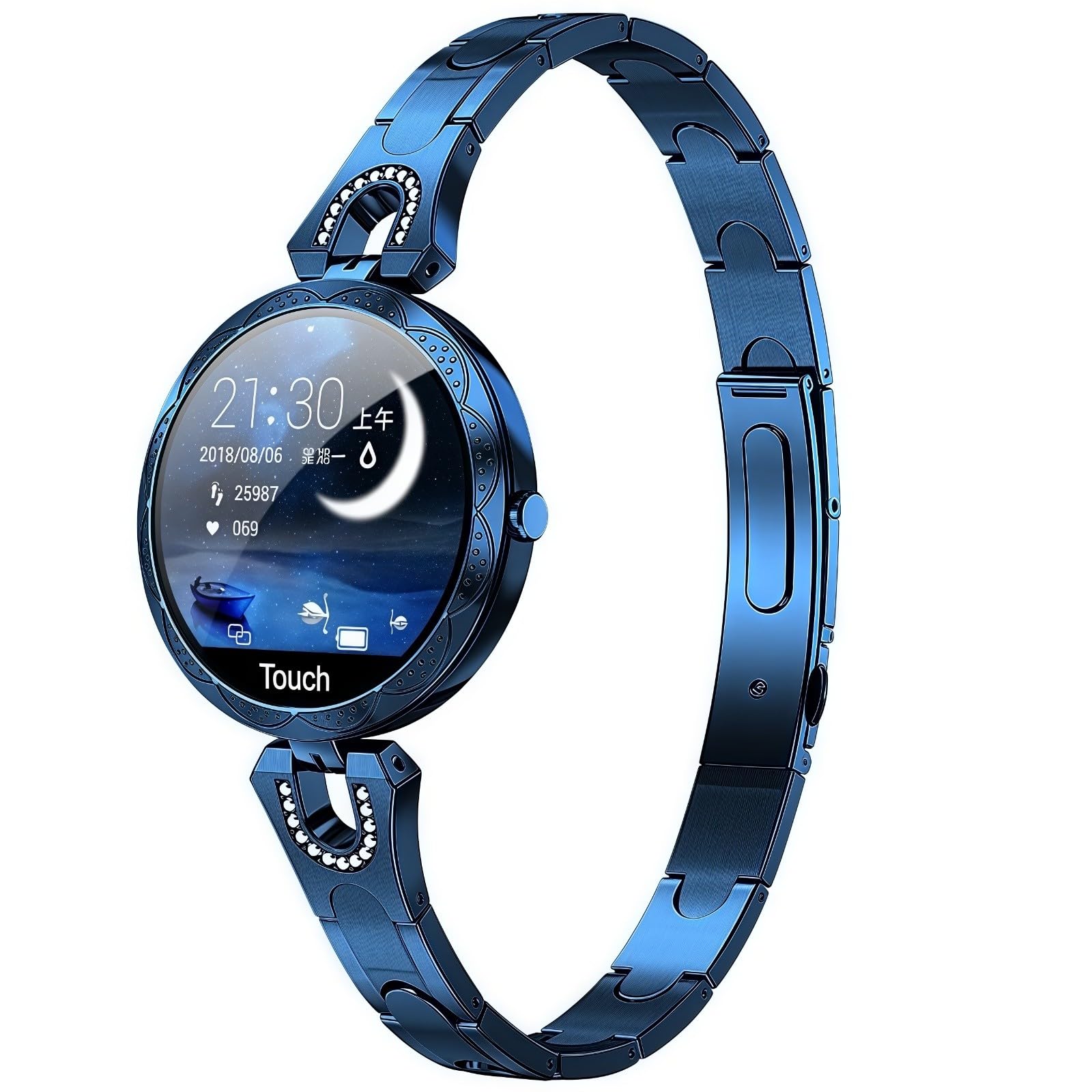 Pulsera Inteligente De Moda para Mujer, con Monitorización De Ritmo Cardíaco, Presión Arterial, Sueño Y Ciclo Fisiológico, Resistente Al Agua IP67. para Android iOS