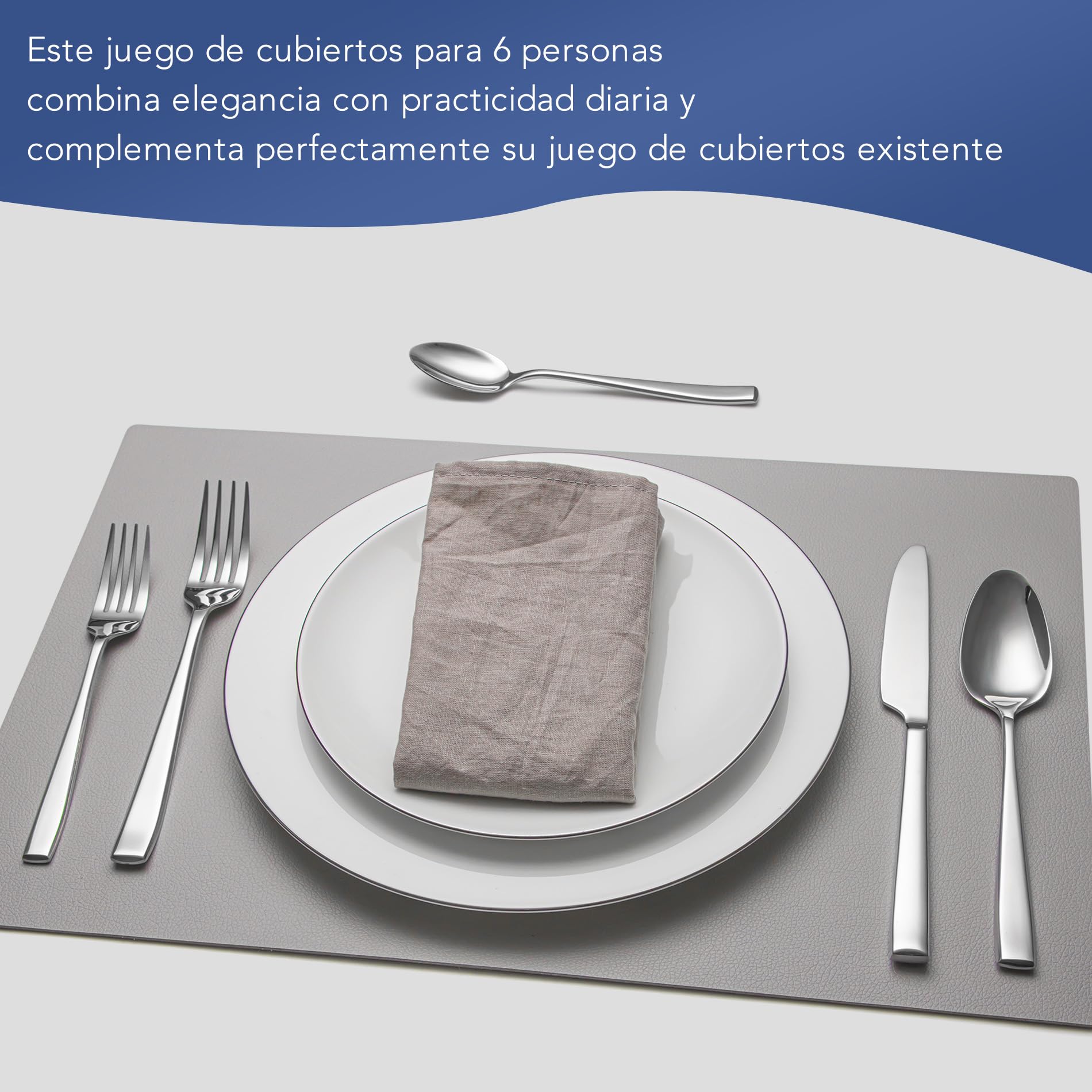 Cuberterias completas 6 personas, EIUBUIE juego de cubiertos, 30 piezas | mangos únicos, agarre uniforme, pulido espejo, cubiertos acero inoxidable, apto para lavavajillas, cuchillo cuchara tenedor