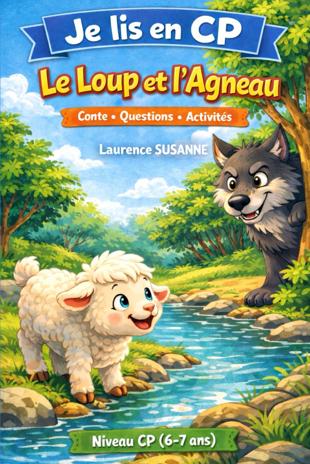 Le Loup et l'Agneau – Premières lectures CP: Je lis en CP –Conte illustré avec questionnaire, coloriage et chanson à télécharger