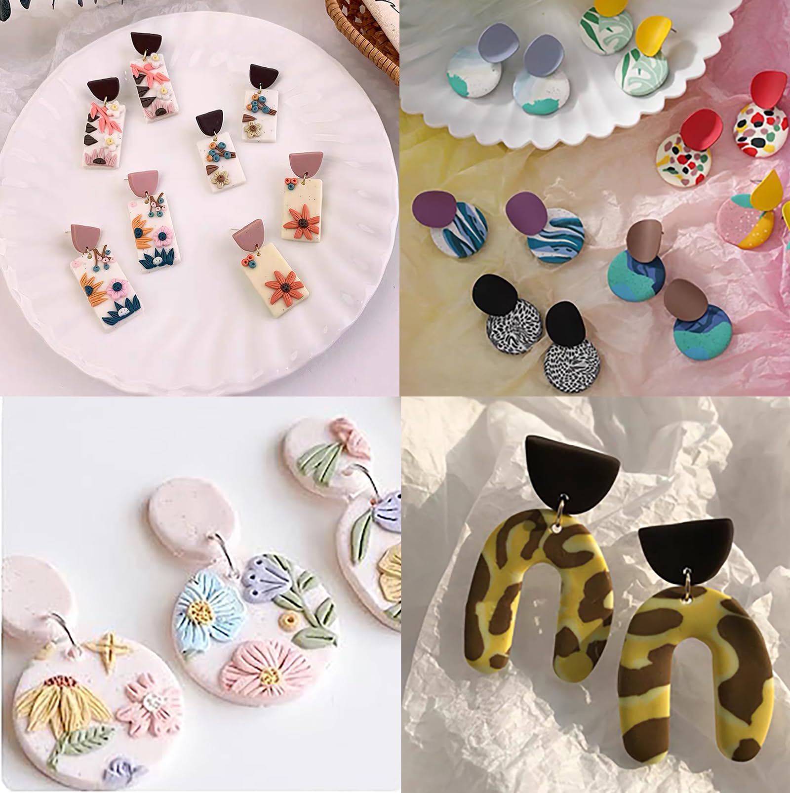 Kit Création Boucles D'Oreilles Pâte Polymère - 129 Pièces | Emporte-Pièces, Crochets & Accessoires | DIY Bijoux