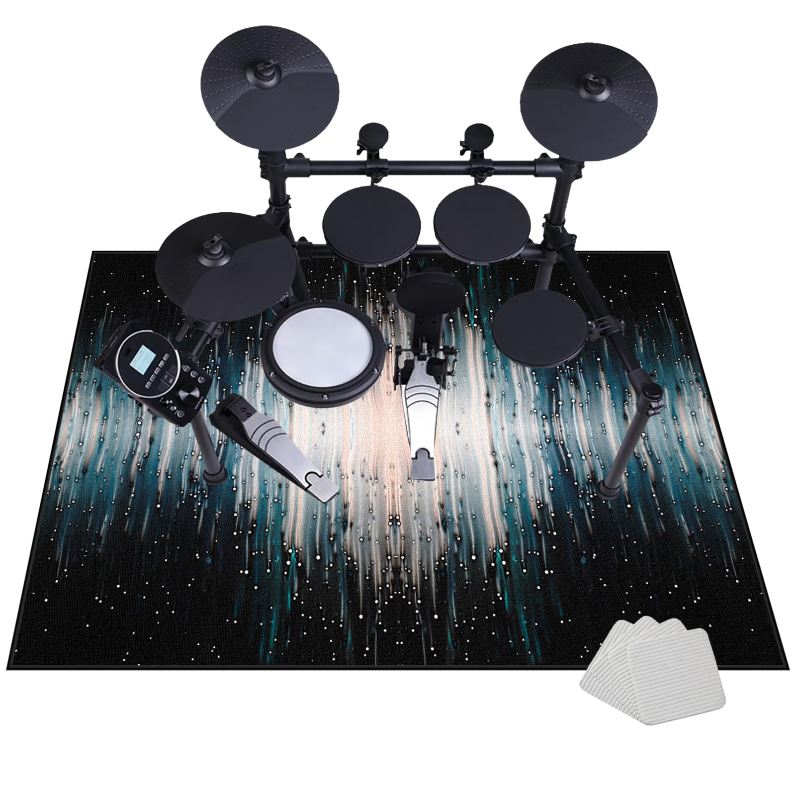 Mata do akumulatorów elektronicznych, mata bębnowa, dźwiękochłonna mata na baterie, profesjonalna prostokątna mata jazzowa do niskich skarbów i innych instrumentów 140 x 90 cm