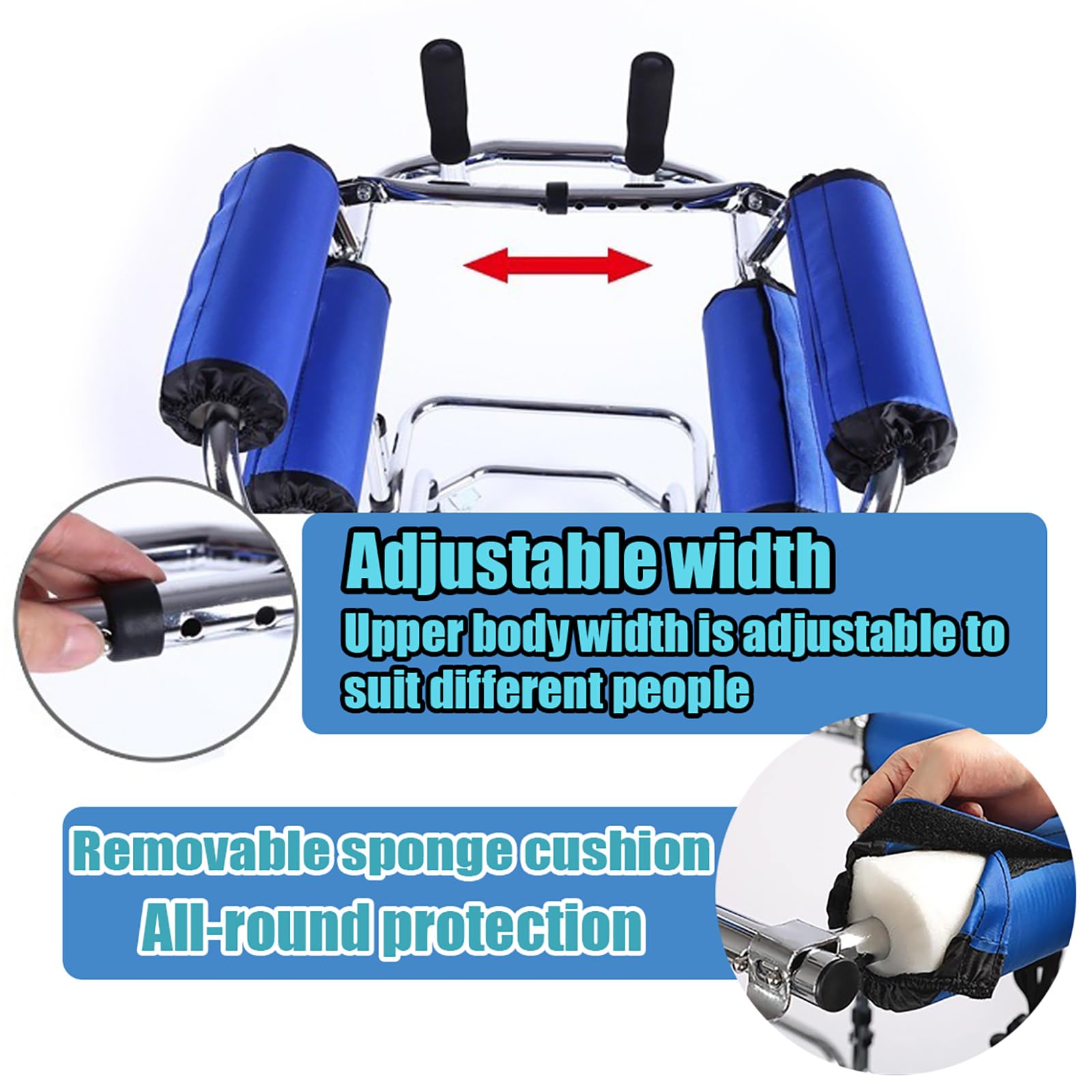 Andador para niños con parálisis cerebral portátil, 6 ruedas, ancho ajustable, velocidad ajustable, neumáticos sólidos con frenos, andador resistente para rehabilitación.