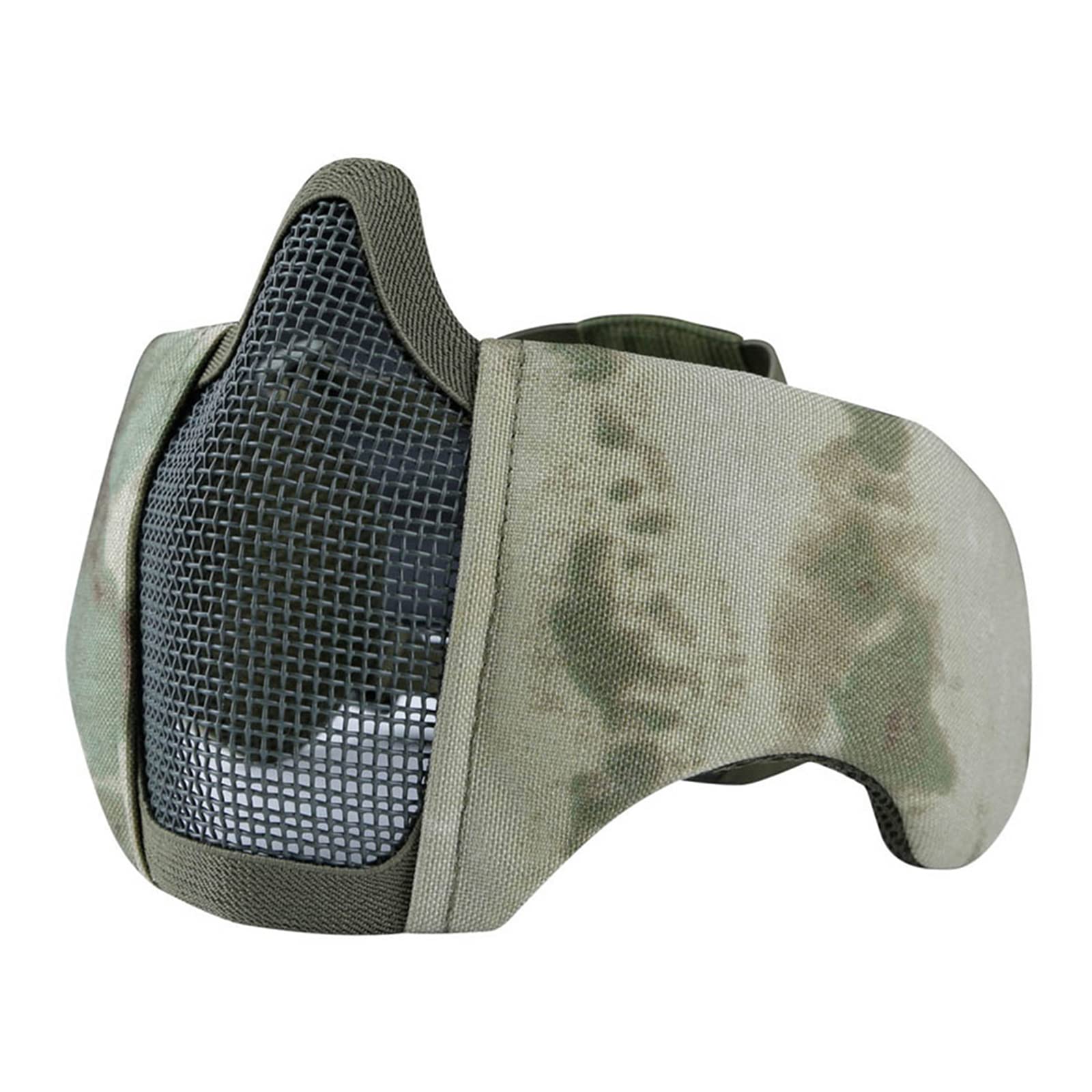 Foldable Airsoft Mesh Mask, Nylon Military Tactical Half Face Mesh Masks with Ear Cover Protection Adjustable CS Protective Lower Guardfor Mask CS Hunting Paintball Shooting