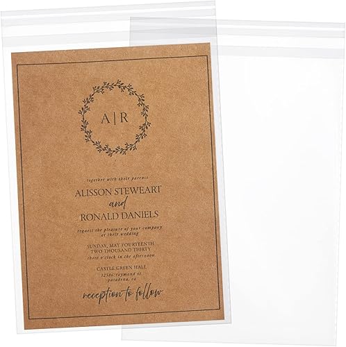 Miniatura 6 de Juvale Card Sleeves - 7.6 x 5.7 in, Clear, 300 Pack - Plastic Sleeves for Greeting Cards, Invitation Envelopes, Postcard Covers & Photo Envelopes