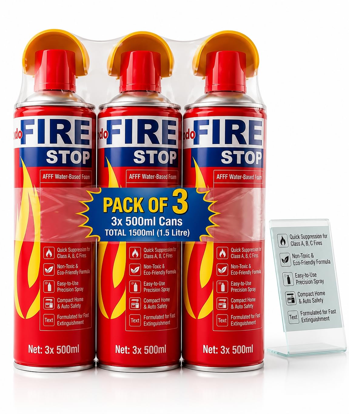 AUTOKICK- Fire Extinguisher for Home use, fire Extinguisher for car, fire Extinguisher for Kitchen, fire Stop 500 ml Pack of 3 | Class A, B, C Fires, Non-Toxic Formula, Precision Spray Nozzle, Includes Mounting Bracket, Home & Auto Safety-picture-11