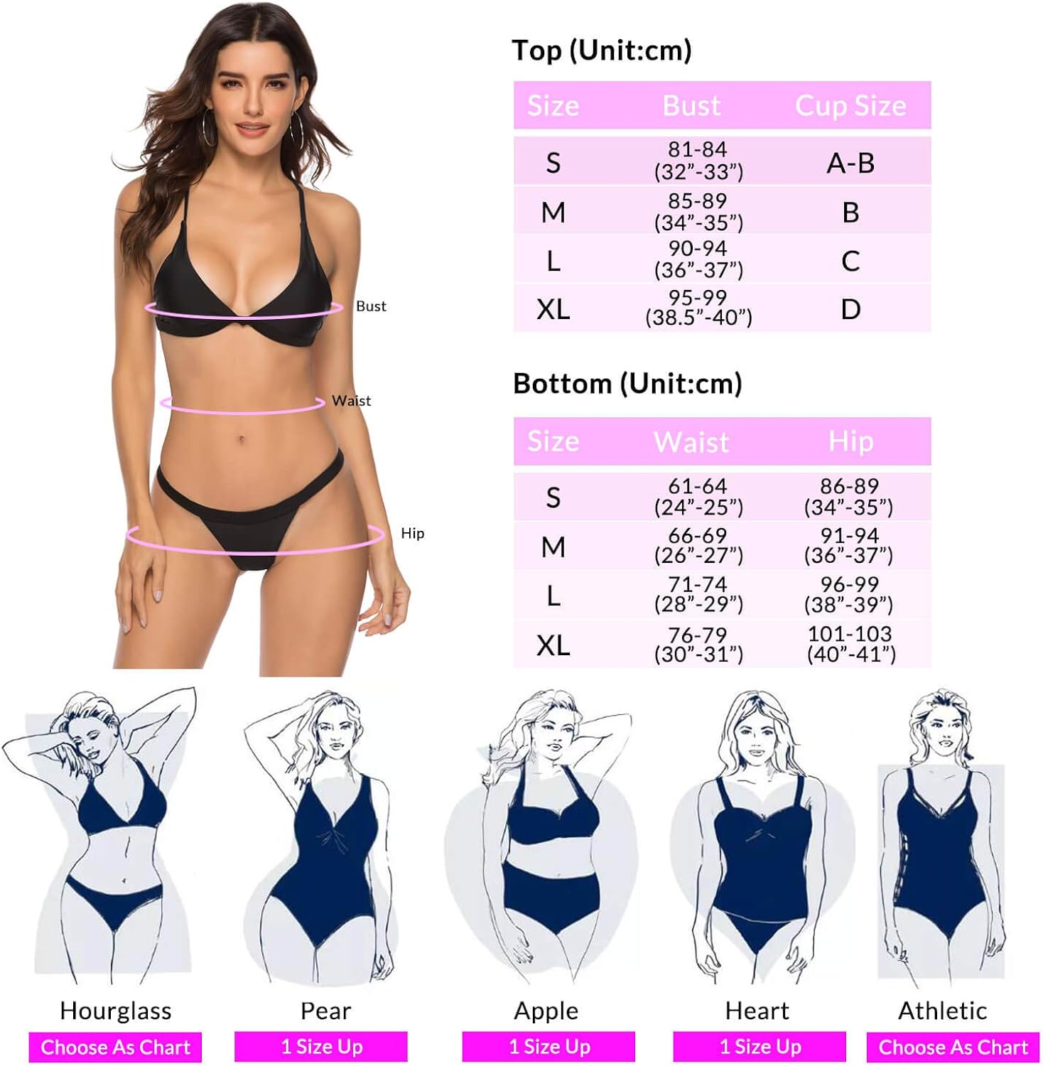 X-HERR Women Push up Triangle Brazilian Thong Bikini Set Swimsuits (Red,S)