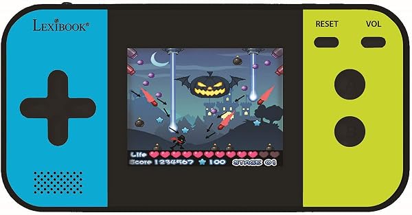 Lexibook, Console de Jeux Portable Compact Cyber Arcade®, 250 Jeux, Jeu vidéo Enfant Adolescent, écran LCD, à Piles, Noir/Bleu/Vert, JL2377 - 2