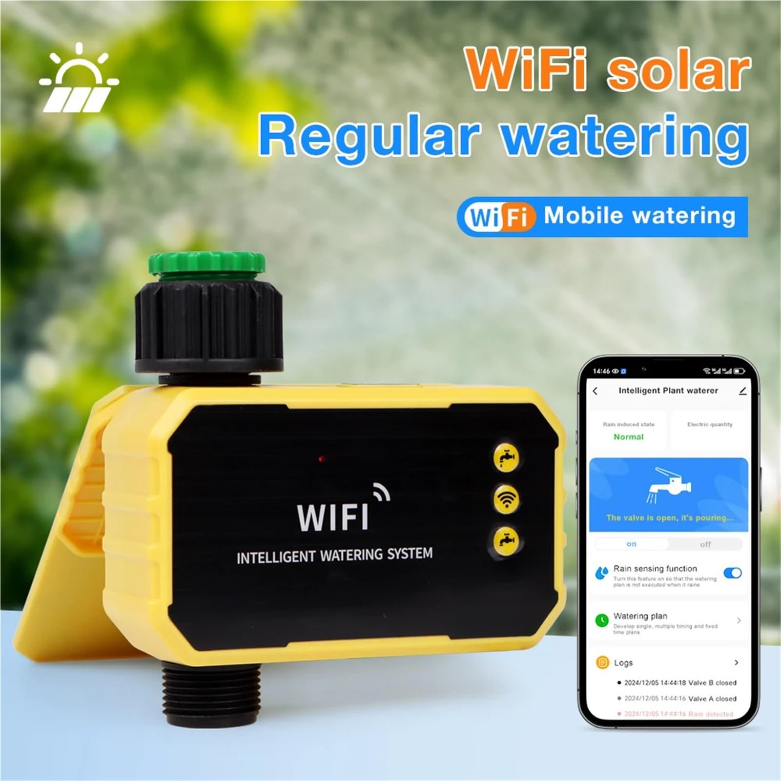 1 timer for irrigazione a uscita, timer for l'irrigazione solare intelligente, irrigazione temporizzata impermeabile, controller for irrigazione automatica for prato da giardino