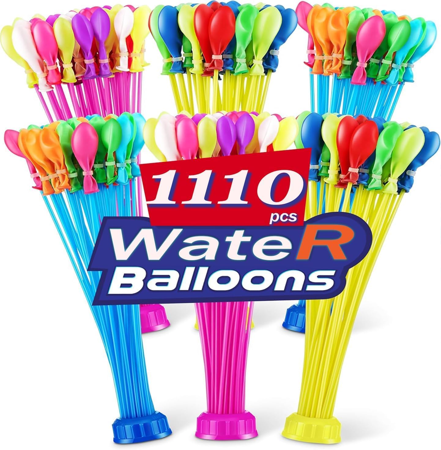 1110pcs Water Balloons Quick Fill Water for Pools, Fighting, Water Companions, Water Balloons for Outdoor Family, Friends, Backyard Summer Splash Party Gift (1110 pack - Rapid-Filling - WB)
