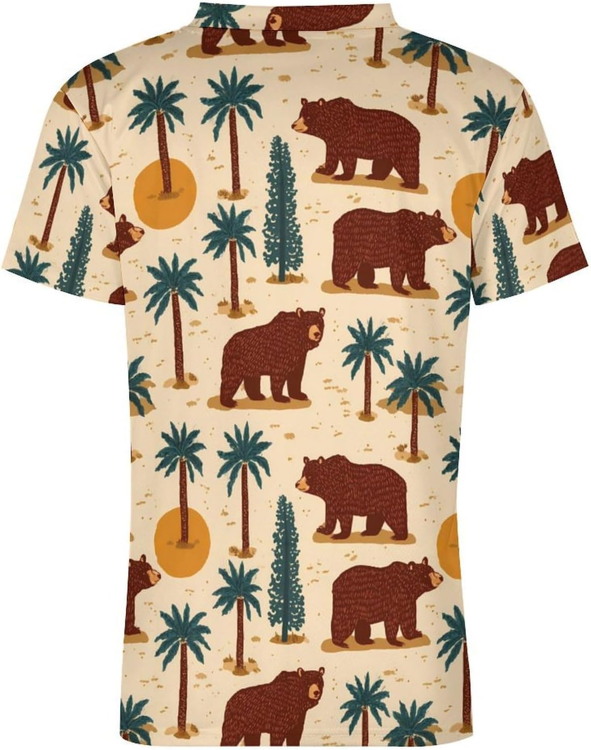 California Bear Pattern Funny Football Jerseys Casual V-Neck Short Sleeve Soccer Jersey T-Shirt