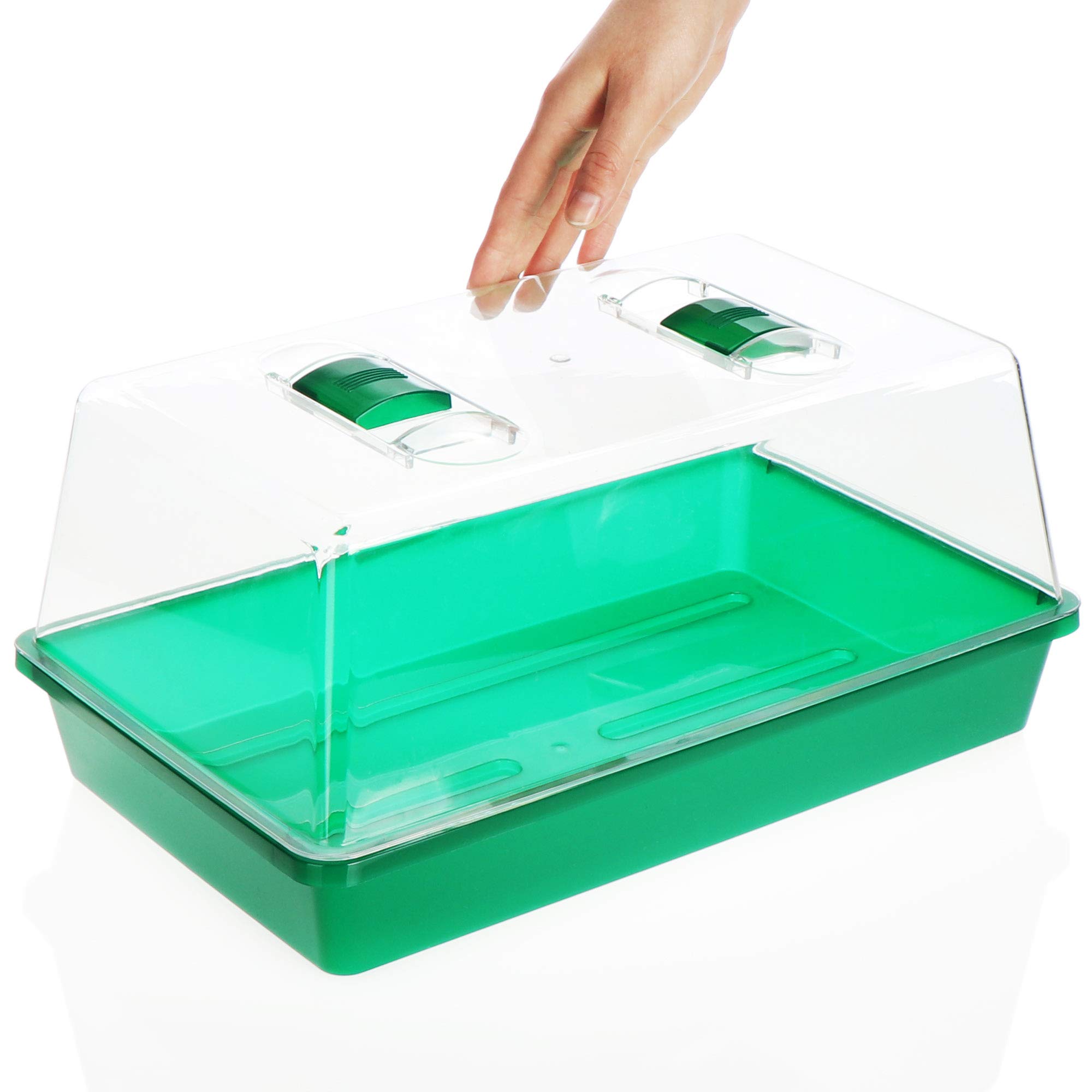 COM-FOUR® Serre d'intérieur 2X, équipement pour la Culture de Plantes, Pot de Culture avec Couvercle, Conception Stable et résiliente (2 Serre intérieure - Verte)