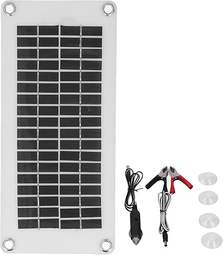 Cargador de batería solar de 12 V, kit de panel solar de alta eficiencia impermeable de 10 W, controlador inteligente integrado, silicio